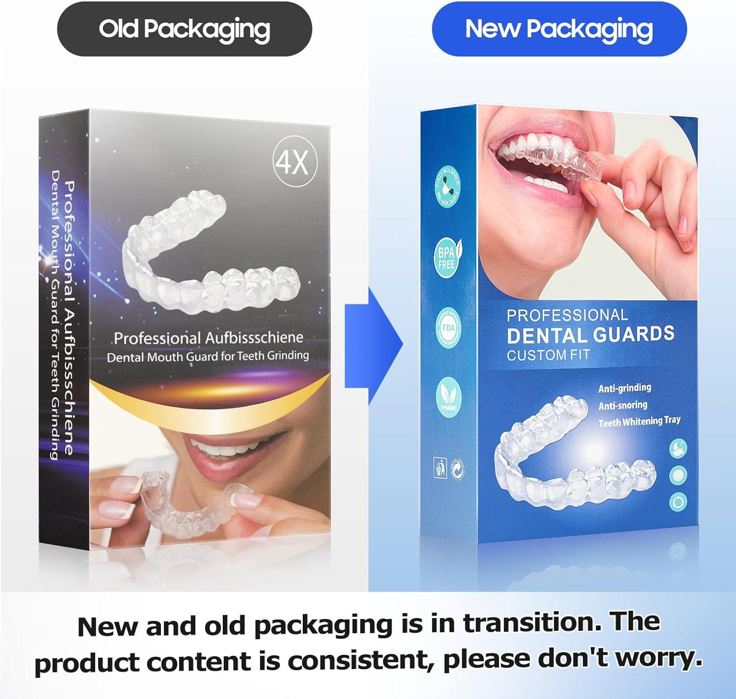  Mouth Guard for Clenching Teeth at Night Upgraded Night Guards  for Teeth Grinding Professional Mouth Guard for Grinding Teeth Stops  Bruxism and Teeth Clenching 2 Sizes with Hygiene Case (4 Piece