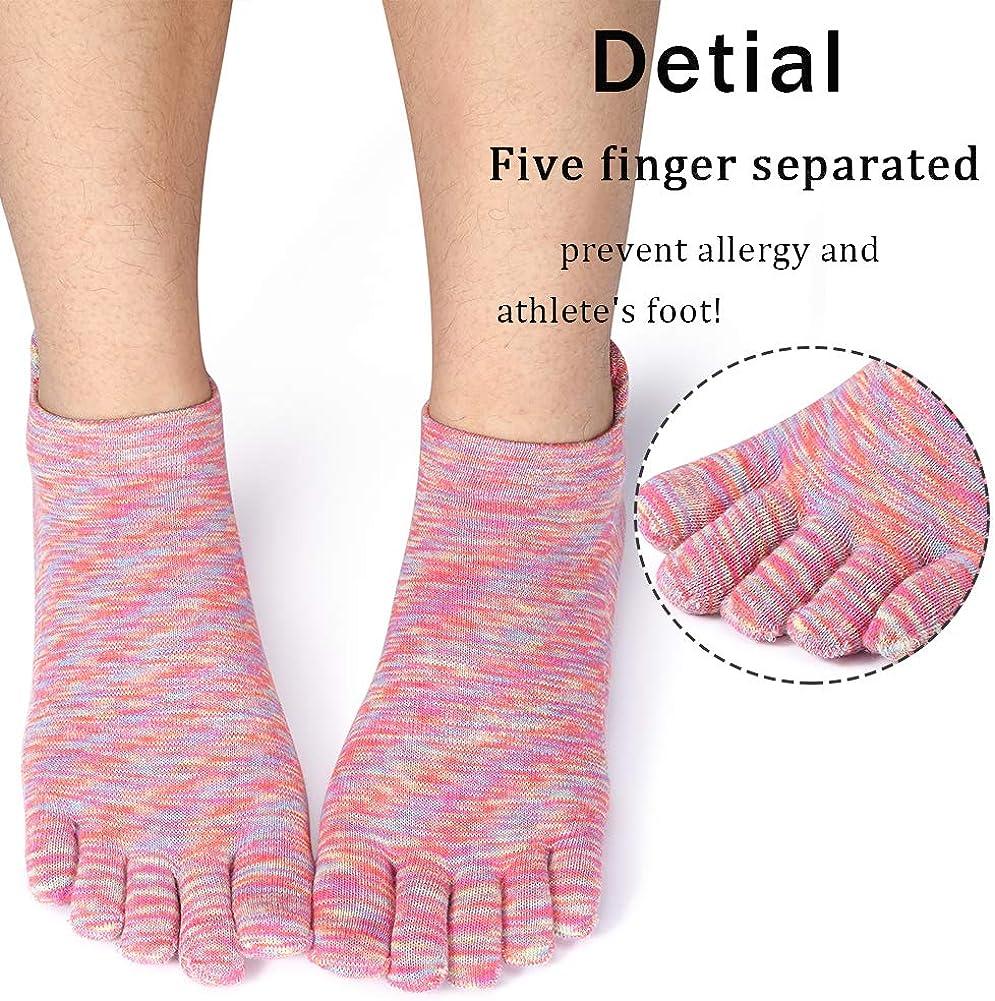 4 Pairs Finger Toe Socks for Women Men Workout Sock Cotton Non Slip Sports  Running Five Finger Toe Socks, 4 Colors 