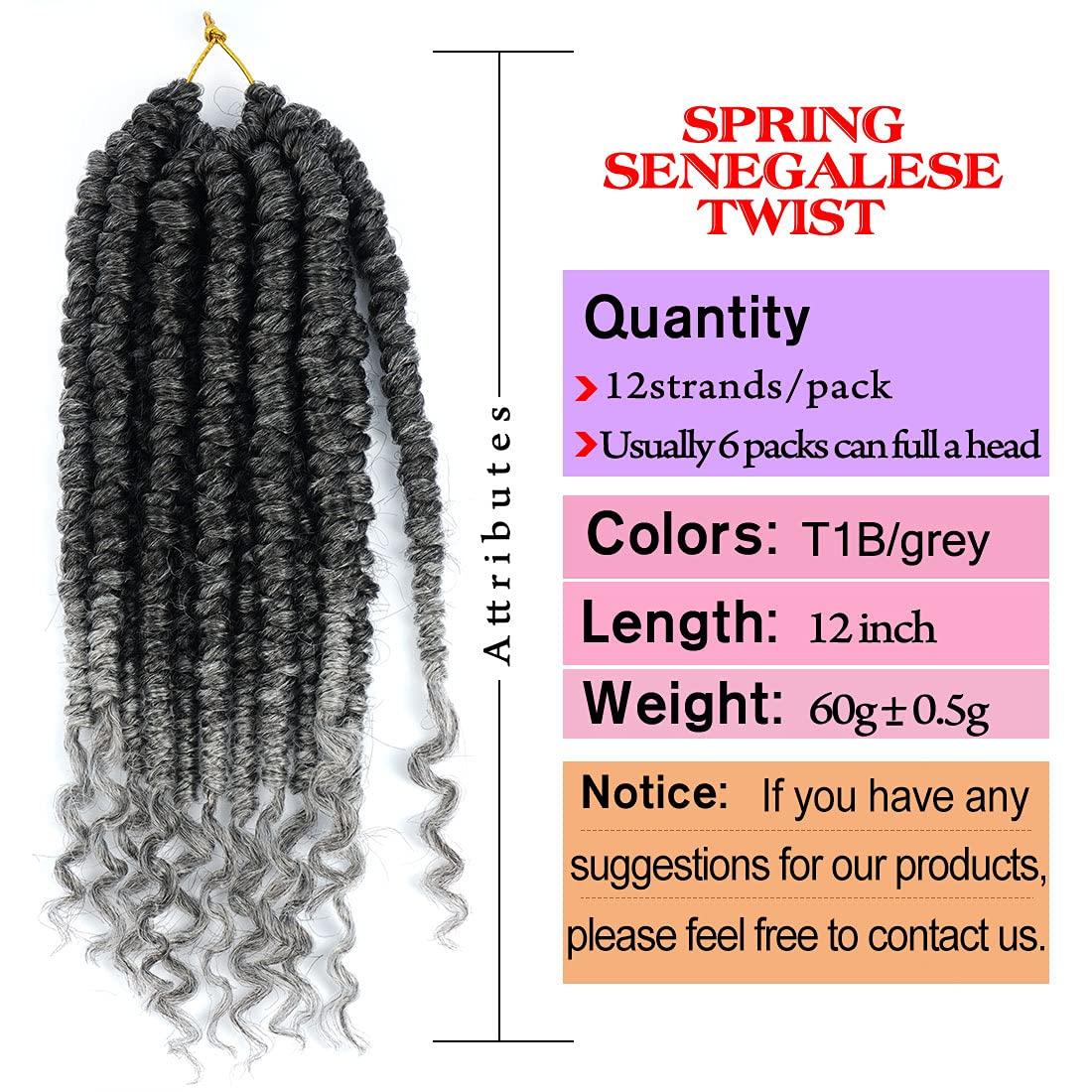 Fayasu spring Senegalese Twist Crochet Braids Curl End 12 inch