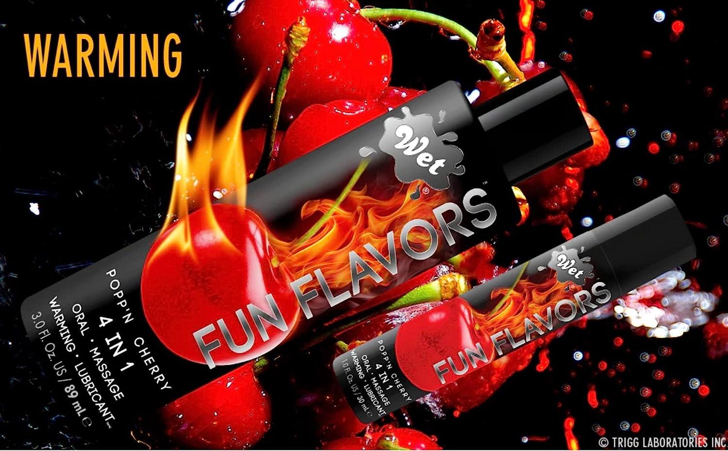 Wet Fun Flavors Popp'n Cherry 4 in 1 Warming Flavored Tasty Lube, Premium  Personal Lubricant, Men, Women & Couples, Foreplay & Massage, Paraben Free,  Gluten Free, Stain Free, Sugar Free