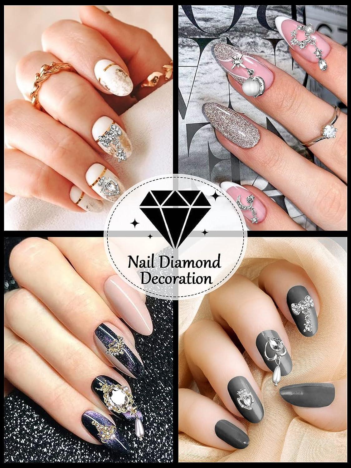 Dangle Rhinestones Nails, Luxury Pearl Nail Charms