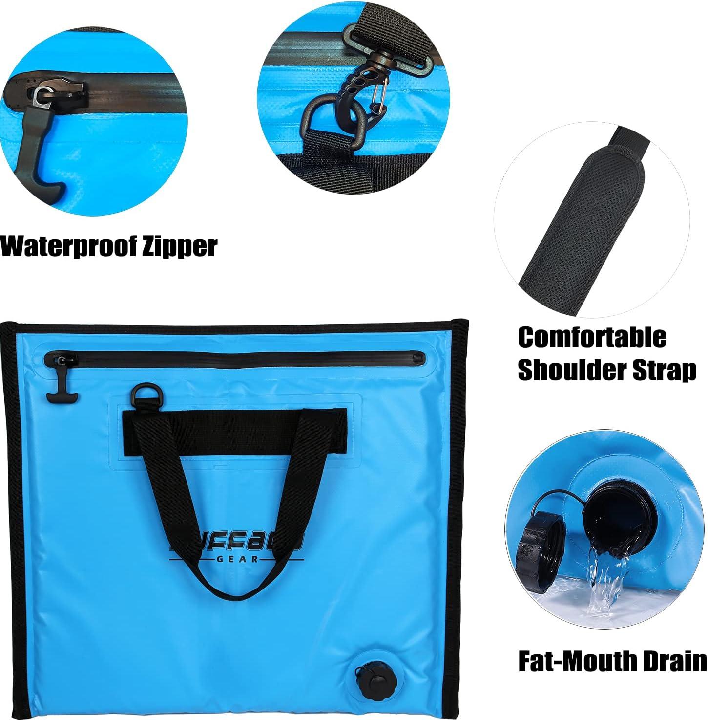 Buffalo Gear Insulated Fish Cooler Bag,2018in Small Fishing Bag,Waterproof  Fish Kill Bag Leakproof Fish Cooler-Blue