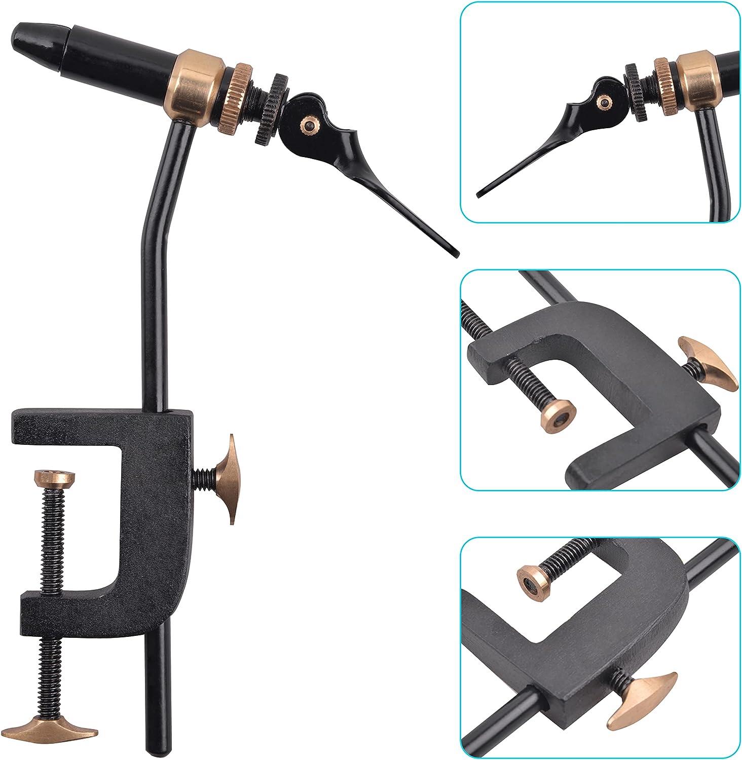 AGOOL Fly Tying Vise - Rotary Fly Tying Vise with Bench Clip Metal Fly  Tying Tool Fly Tying Clamp Vise 360 Rotation and Multiple Adjustments for  Teasers and Jigs Fly Fishing Hook