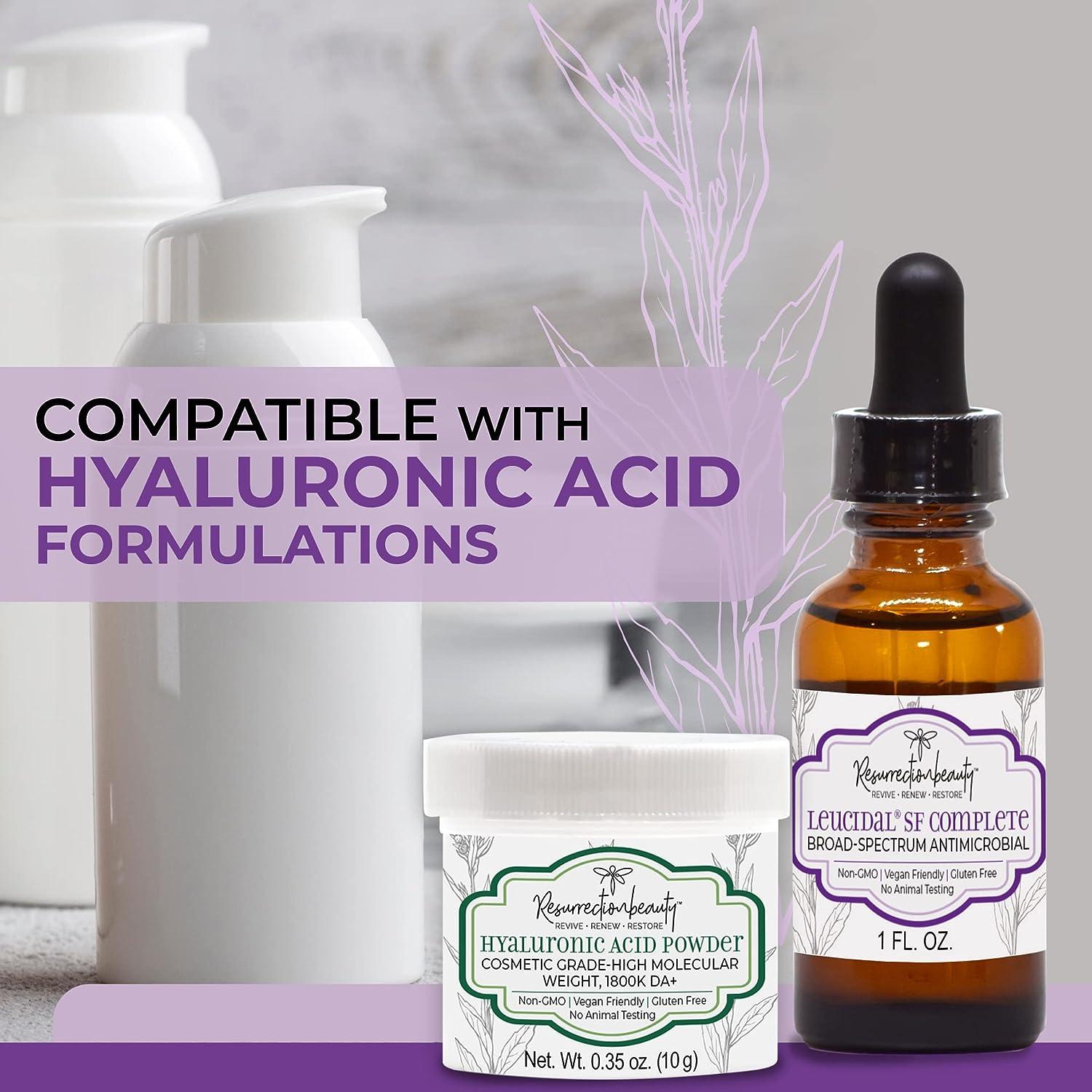 Leucidal SF Complete Broad Spectrum Preservative Ingredient for DIY Vitamin C, Ascorbic Acid & Hyaluronic Acid Powder Serum, Facial Lotion & Other