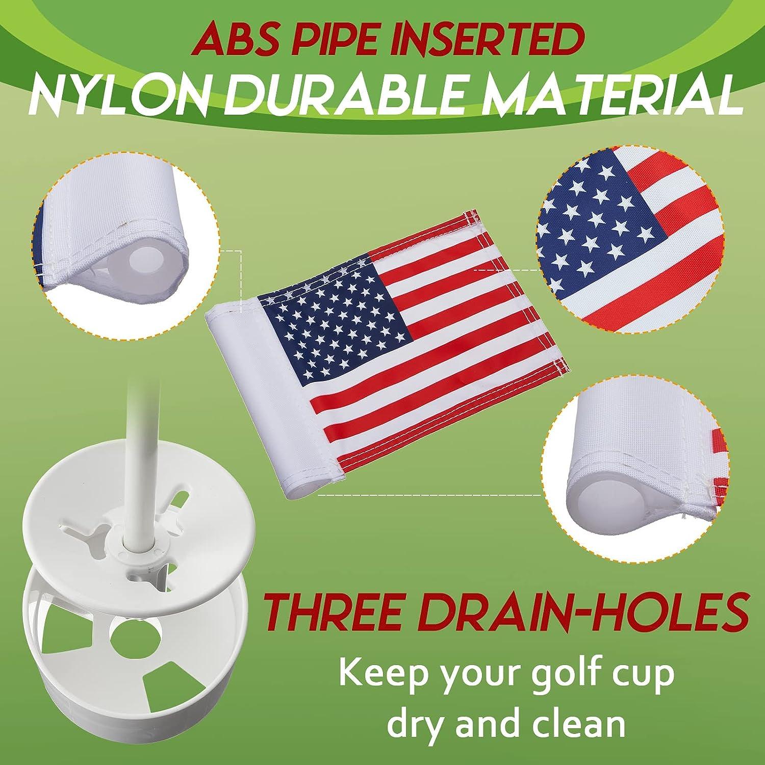 3 Golf Putting Green Flag and Hole Cup Set Putting Green Golf Pin Flag