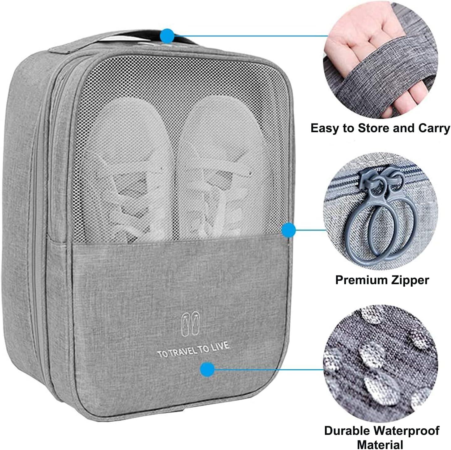 Goory Shoes Storage Bag Holds 3 Pair of Shoes Shoe Bags with Zipper for  Travel and Daily Use 