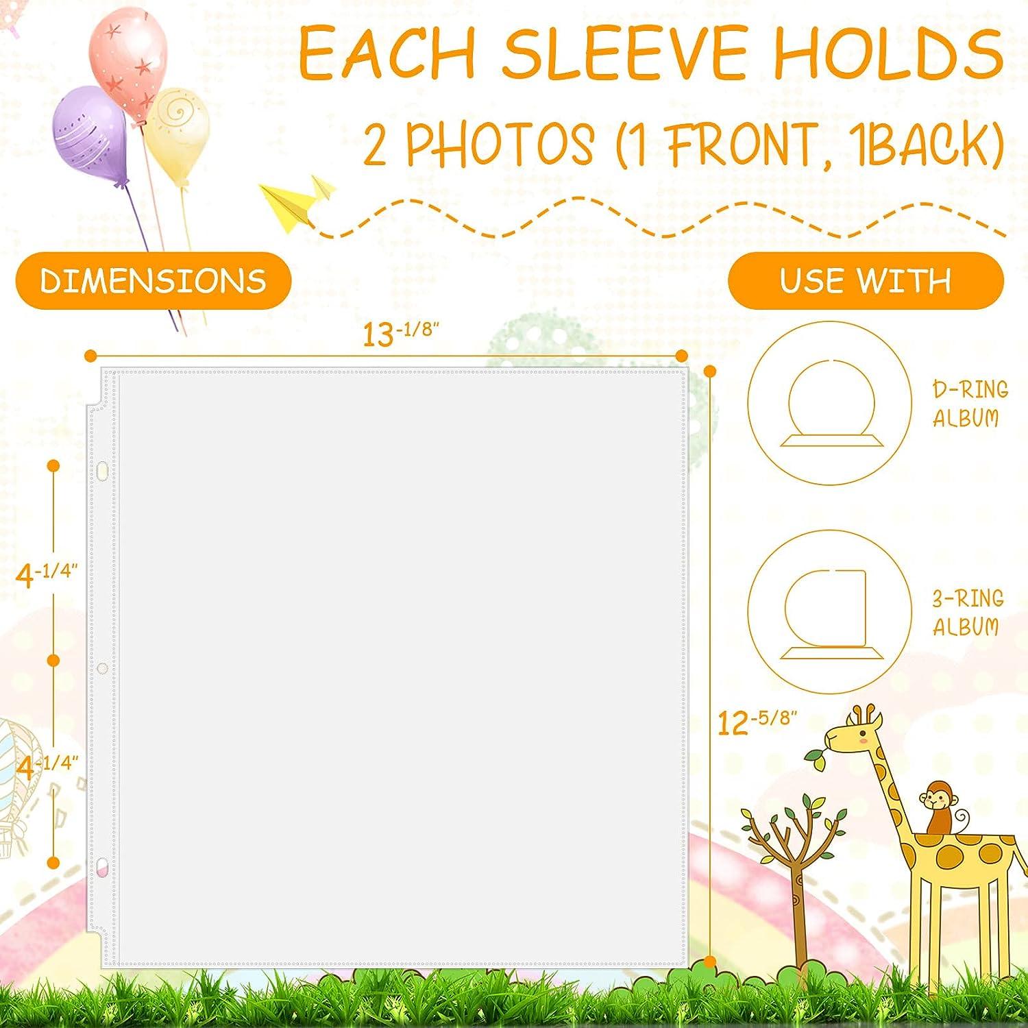 120 Pcs Photo Album Refill Pages 12 x 12 Scrapbook Page Protectors Clear  Photo Sleeves for 3 Ring Binder Acid Free Photo Protective Sleeves Photo  Album Archival Safe (Classic Style)