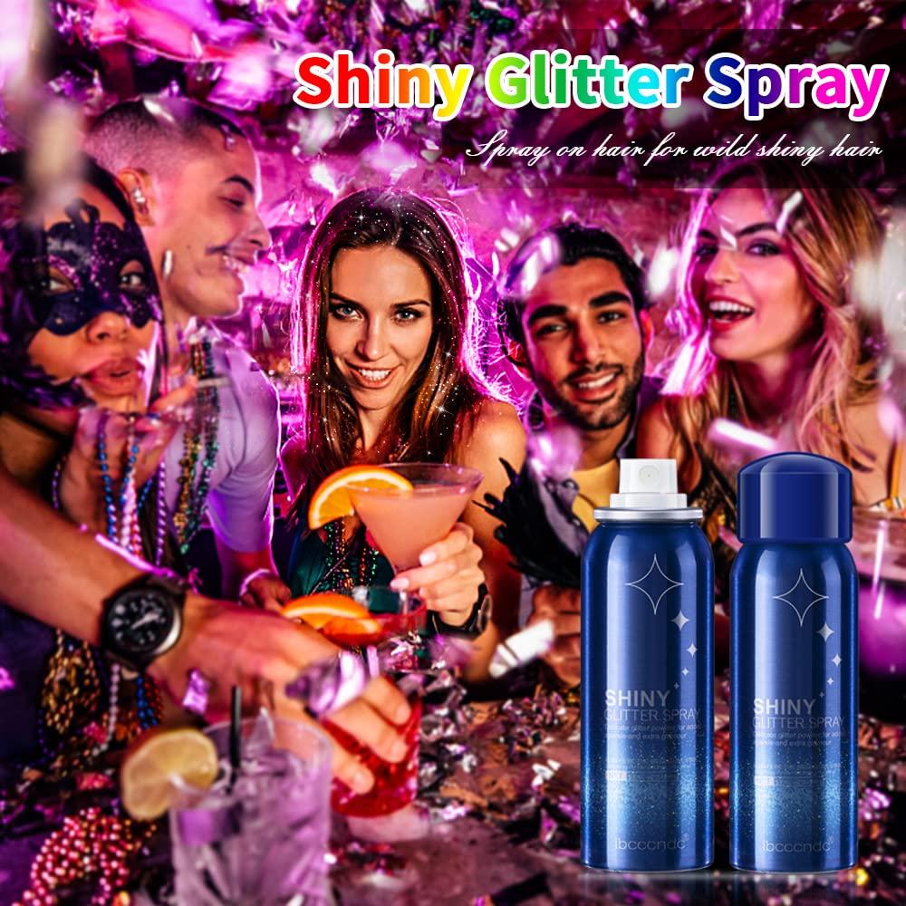 60ml Shiny Glitter Spray Glitter Spray For Body Hair Clothes Quick-drying  Body Shimmery Sparkle Spray For Nightclub Party Stage