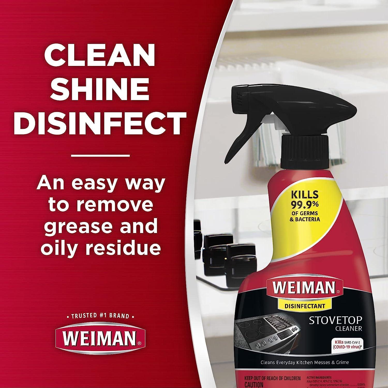 Weiman Stainless Steel Cleaner and Polish, 12 oz (2 Pack) - Removes Residue, Grease, and Water Marks from Appliances