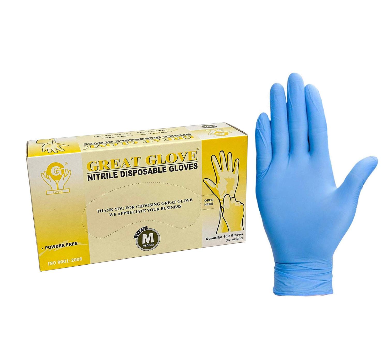 Nitrile Disposable Gloves (Size L 100 pk) Large