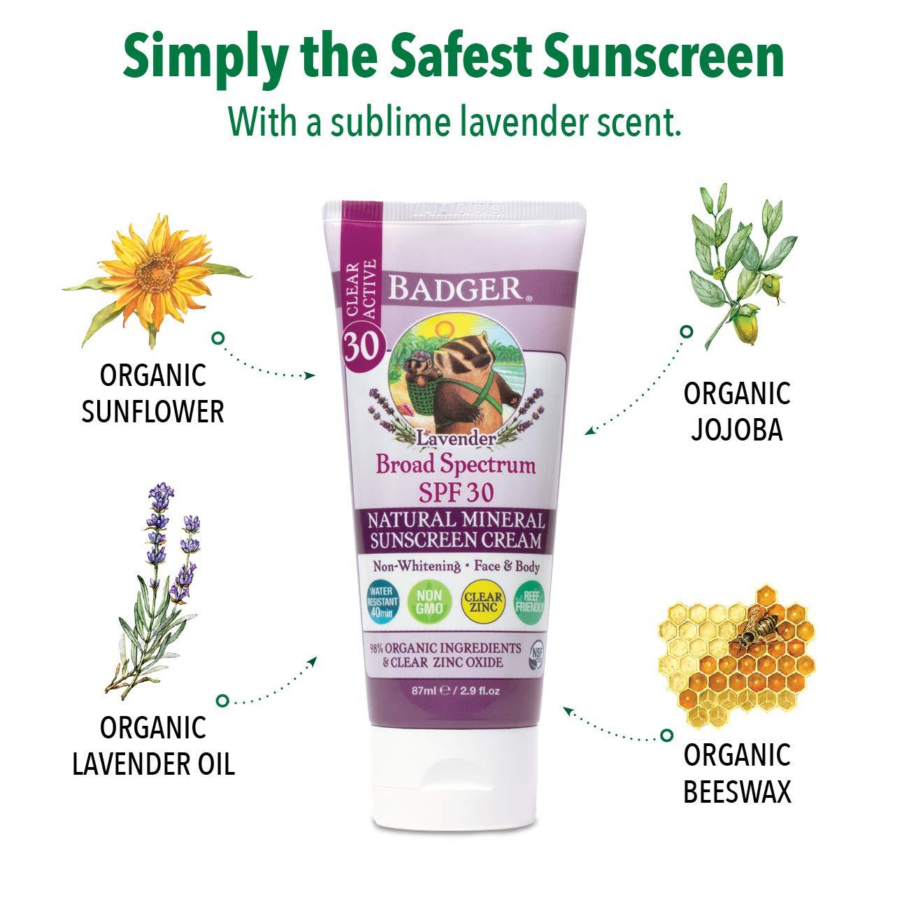 Badger Mineral Sunscreen Cream, Sport, Broad Spectrum SPF 40 - 87 ml