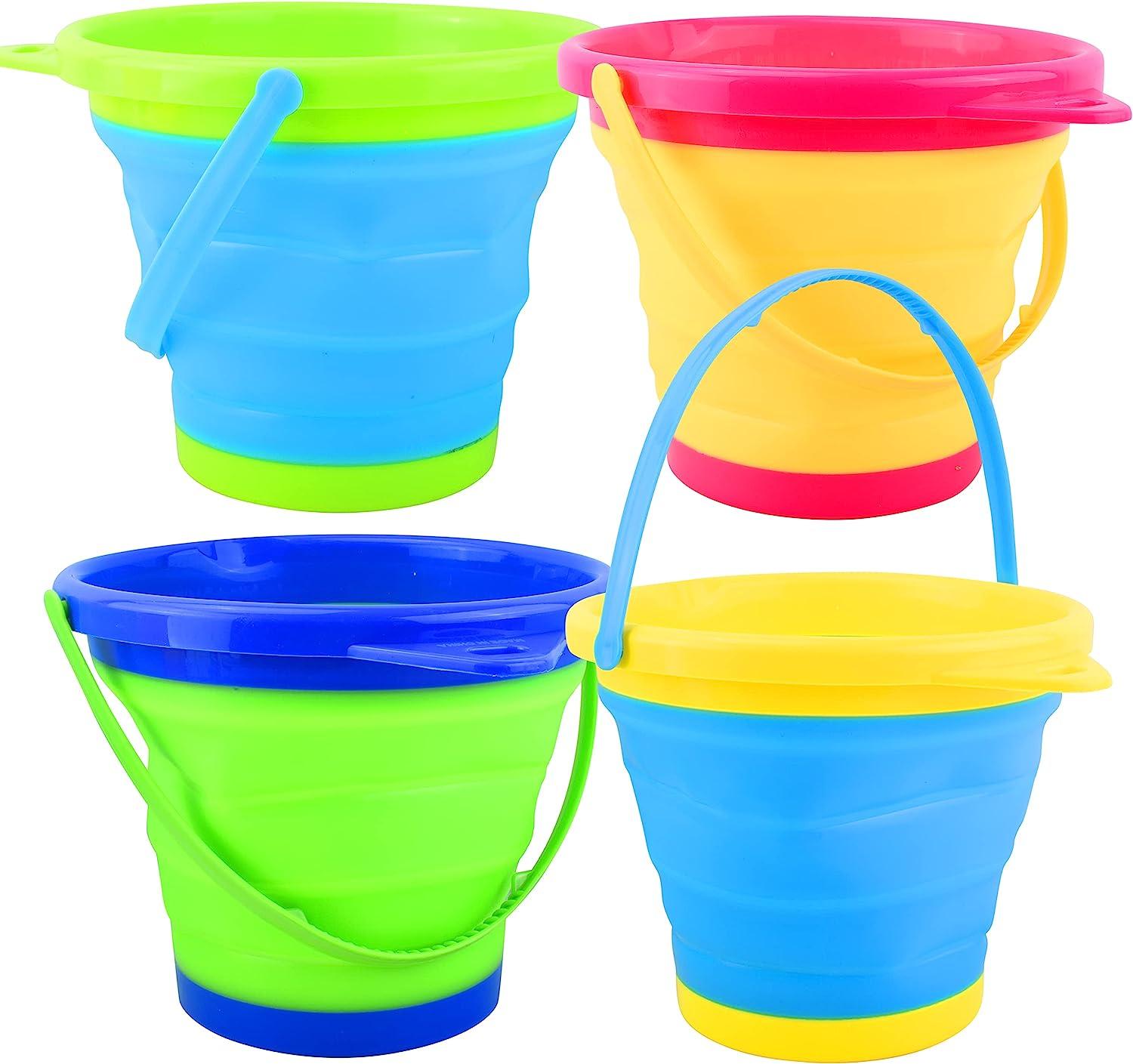 JOYIN 4 Collapsible Buckets & Basket for Kid, 2L Foldable Round Tub  Portable Pail for Summer Beach, Camping Gear Water, Fishing, and Fun Summer  Activities