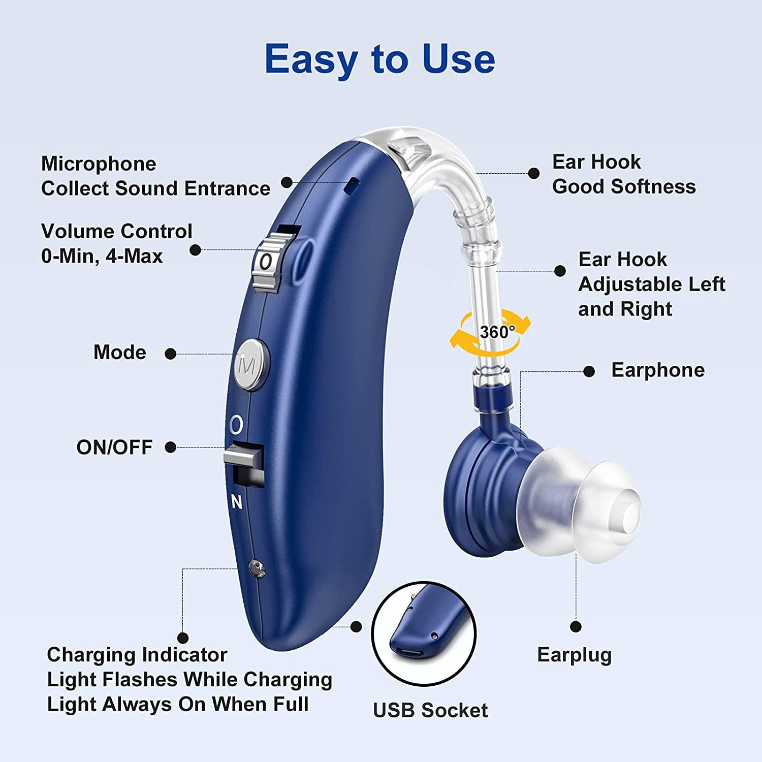 Hearing Aids For Seniors Rechargeable With Noise Cancelling Nano