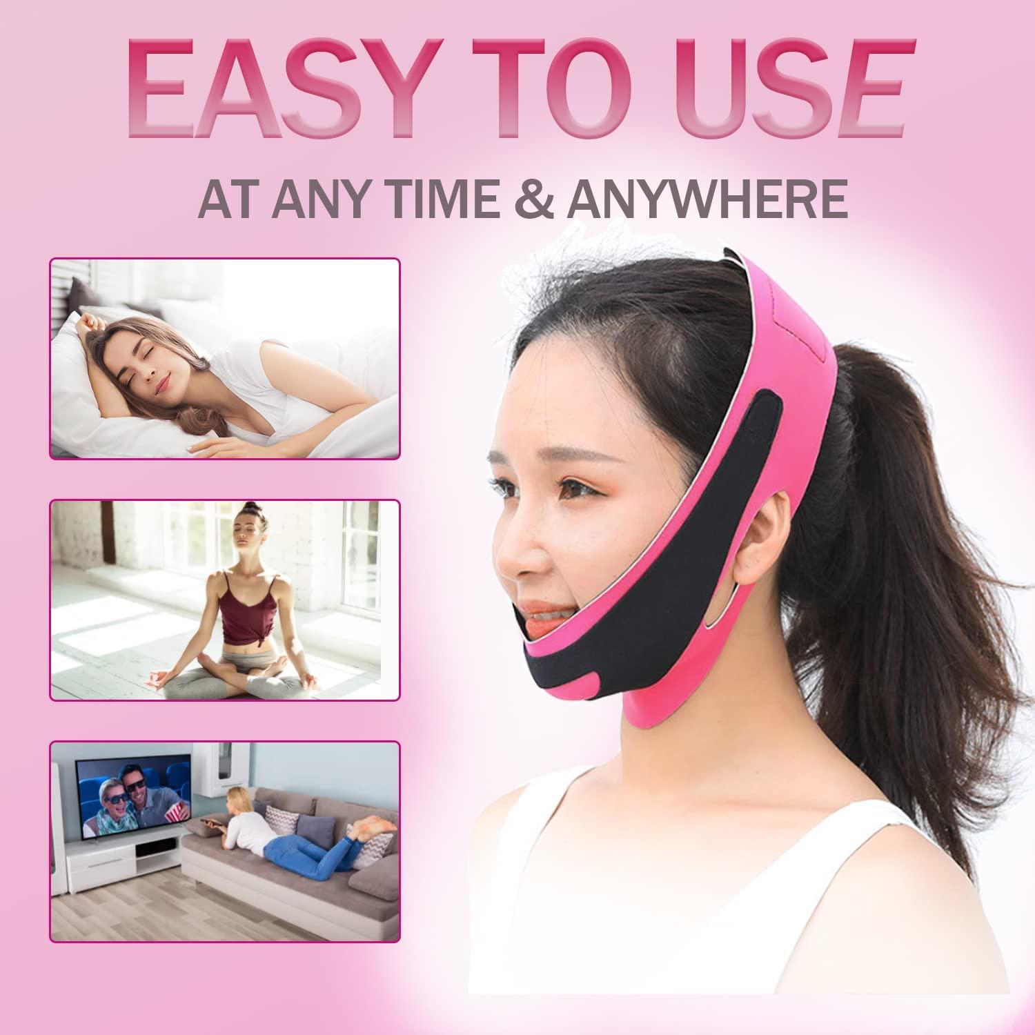 Facial Lifting Firming Slimming Mask,Massage Face Silicone Bandage V Line  Mask Neck Compression Double Chin,Change Double Chain Mask Reduce Wrinkles
