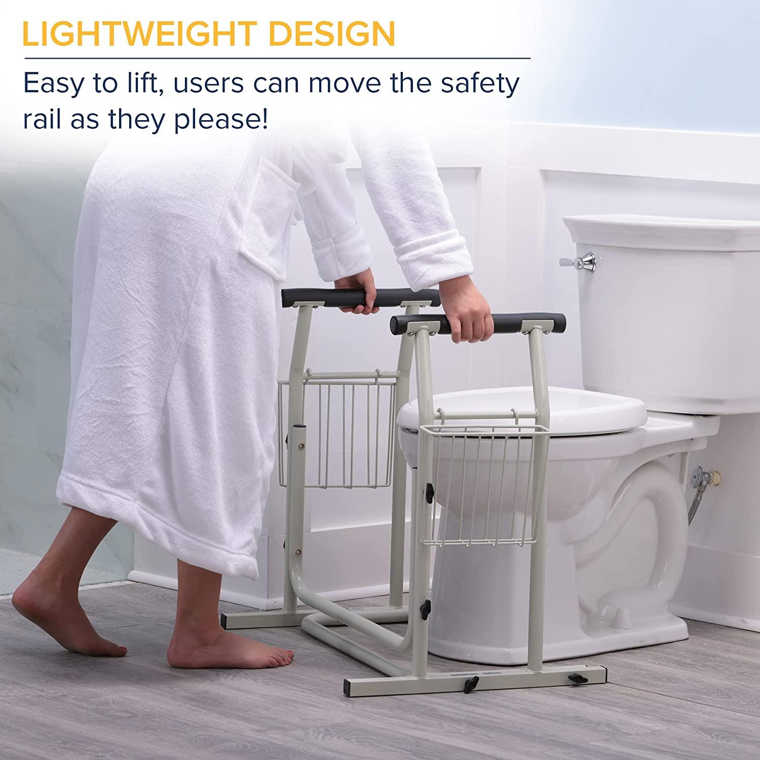 Drive Medical Parallel Bathtub Grab Bar Safety Rail, White