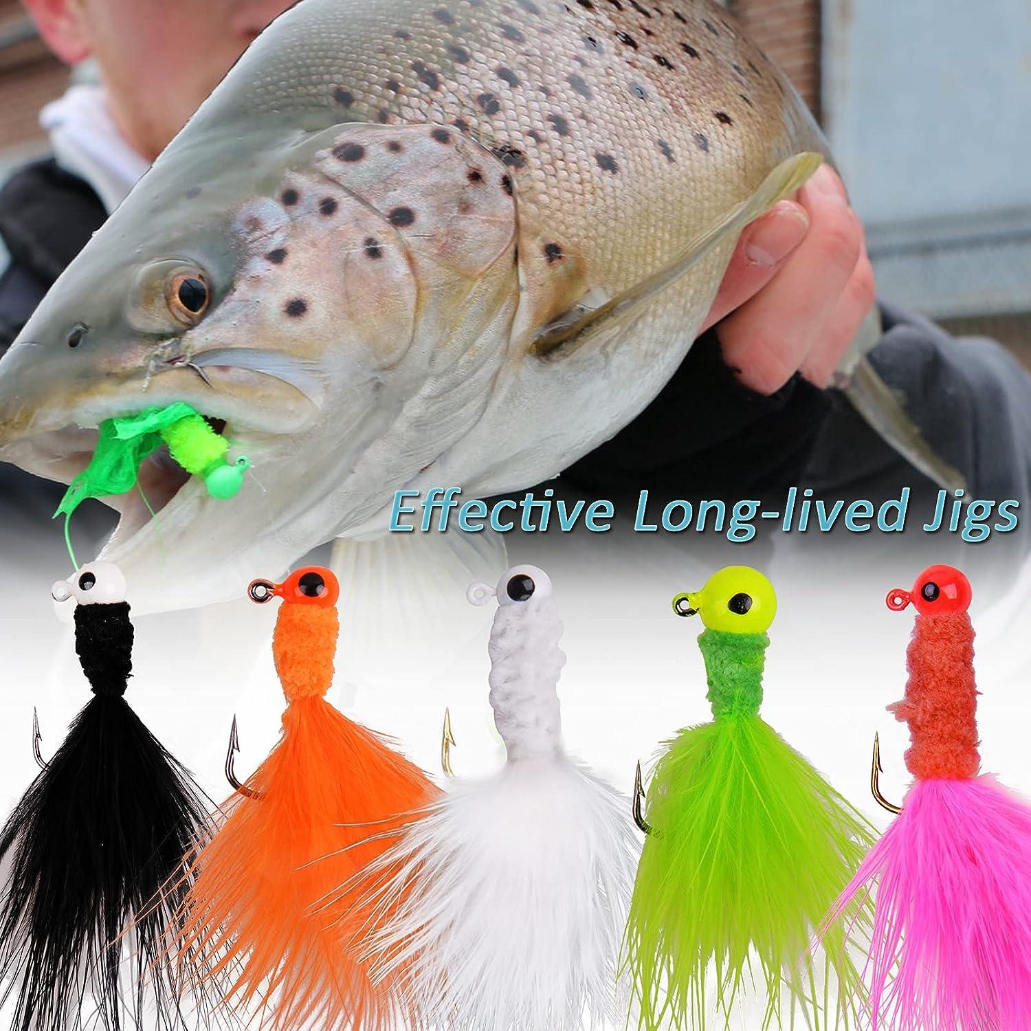 Jig Heads for Crappie Fishing Lures, Mixed Size Jigs, Hook Lead, Sharp  Fishhook, Fishing Tackle, 42 Pieces