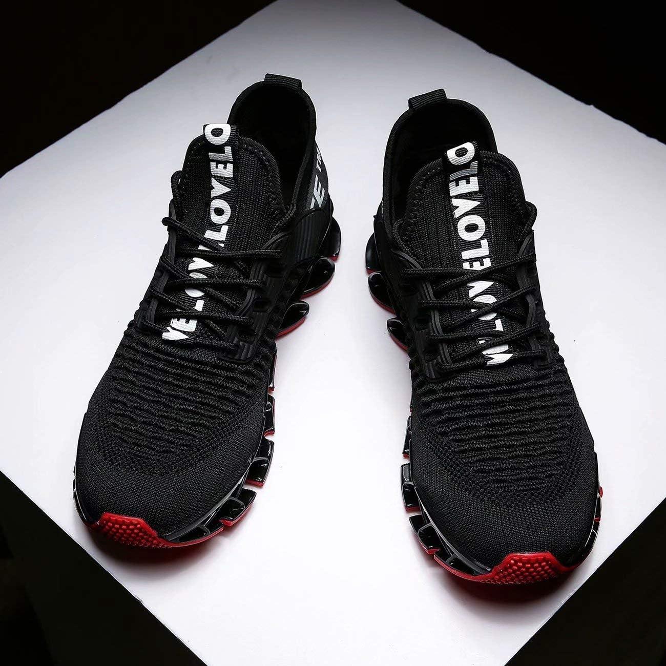 Buy Vooncosir Men's Fashion Sneakers Breathable Mesh Running Shoes Blade  Non Slip Soft Sole Casual Athletic Lightweight Walking Shoes(7,Full Black)  at