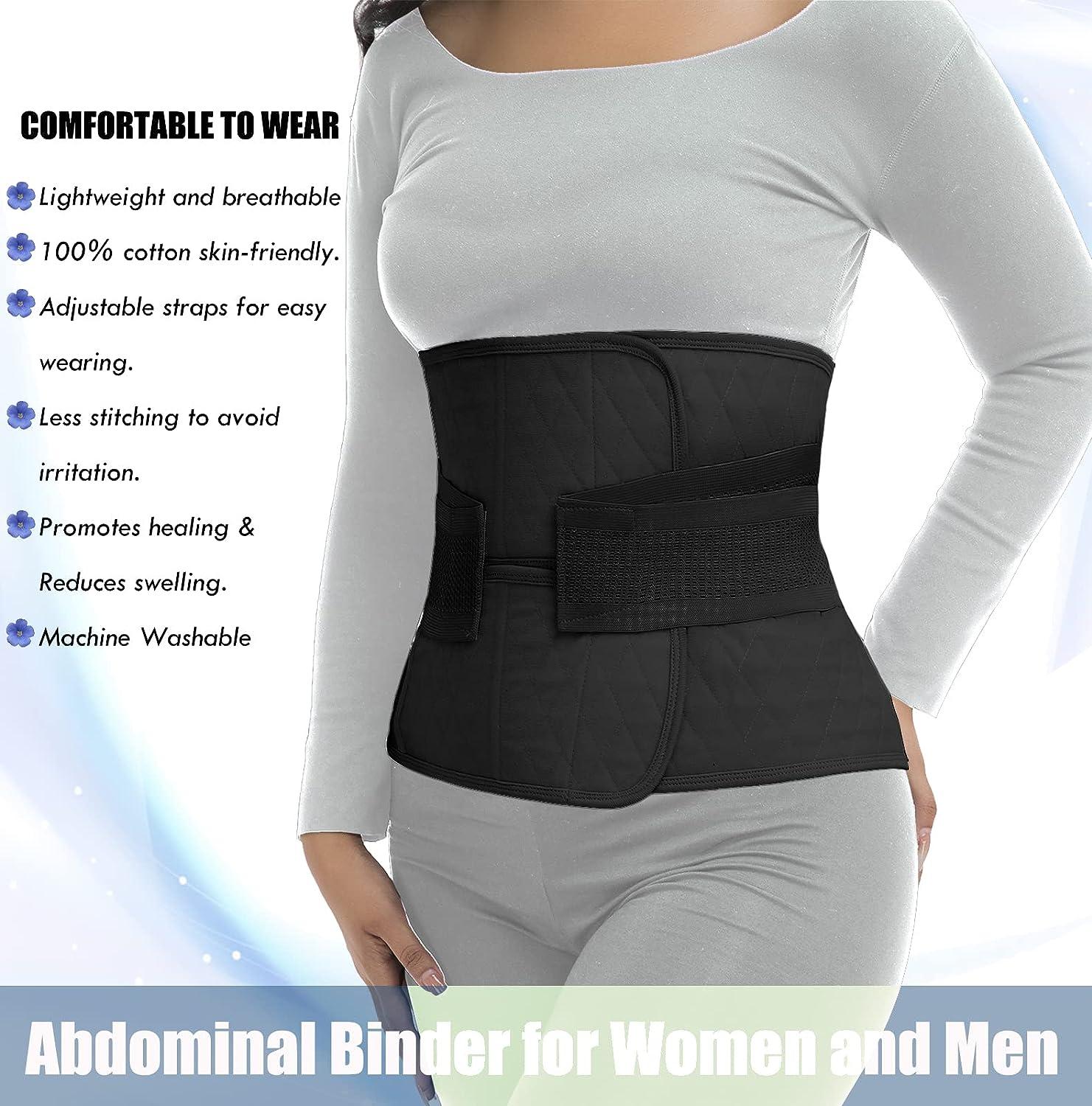  2 in 1 Postpartum Belly Band Abdominal Binder C-section  Recovery Belt Belly Wrap Skin-friendly Waist/Pelvis Belt Compression Wrap  for Post Surgery Natural Recovery，Black Large : Health & Household