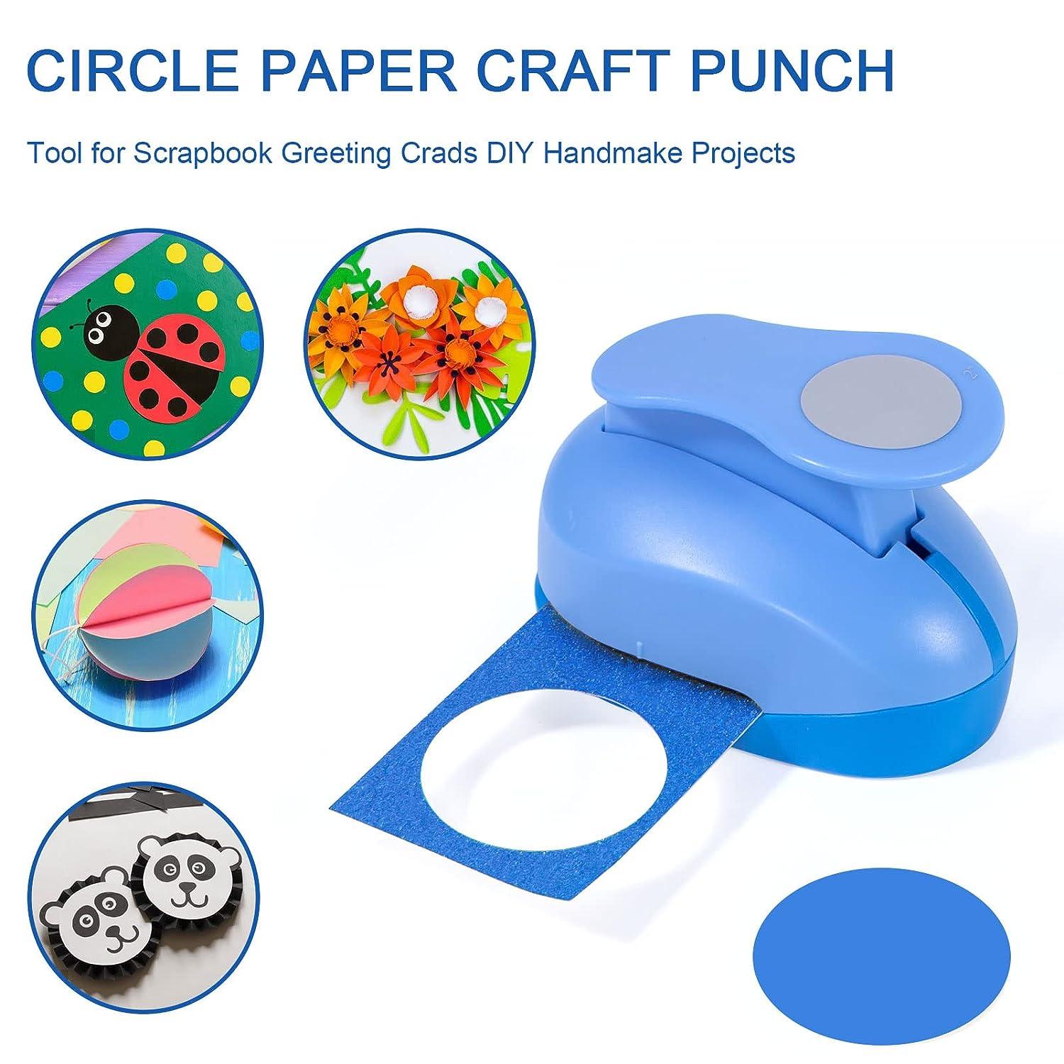3 Pieces Circle Punch 2 Inch 1 Inch 5/8 Inch Paper Punchers Scrapbook Craft Paper  Punch Circle Cutter 10