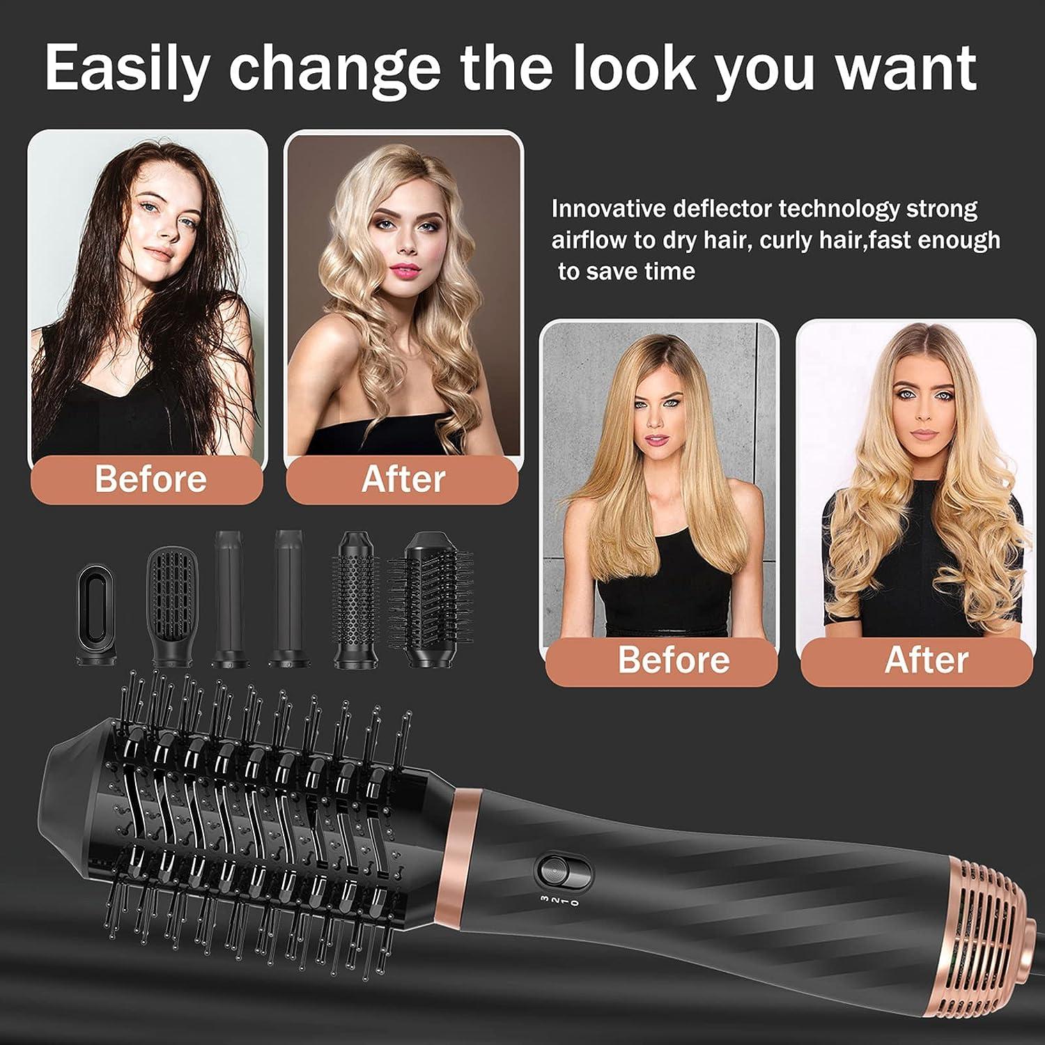 Hair Dryer Brush & 5 in 1 Air Styler, High-Speed Negative Ionic, Fast  Drying, Multi Hair Styler with Automatic Air Curling Iron, Volumizer