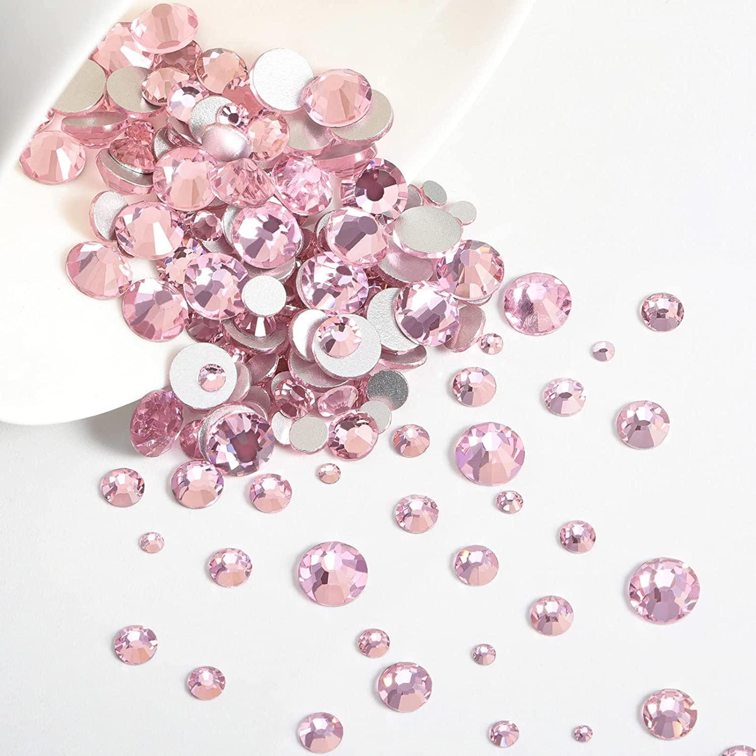 The Crafts Outlet Flatback Rhinestones, Faceted Square, 3mm, 10000-pc, Light Pink