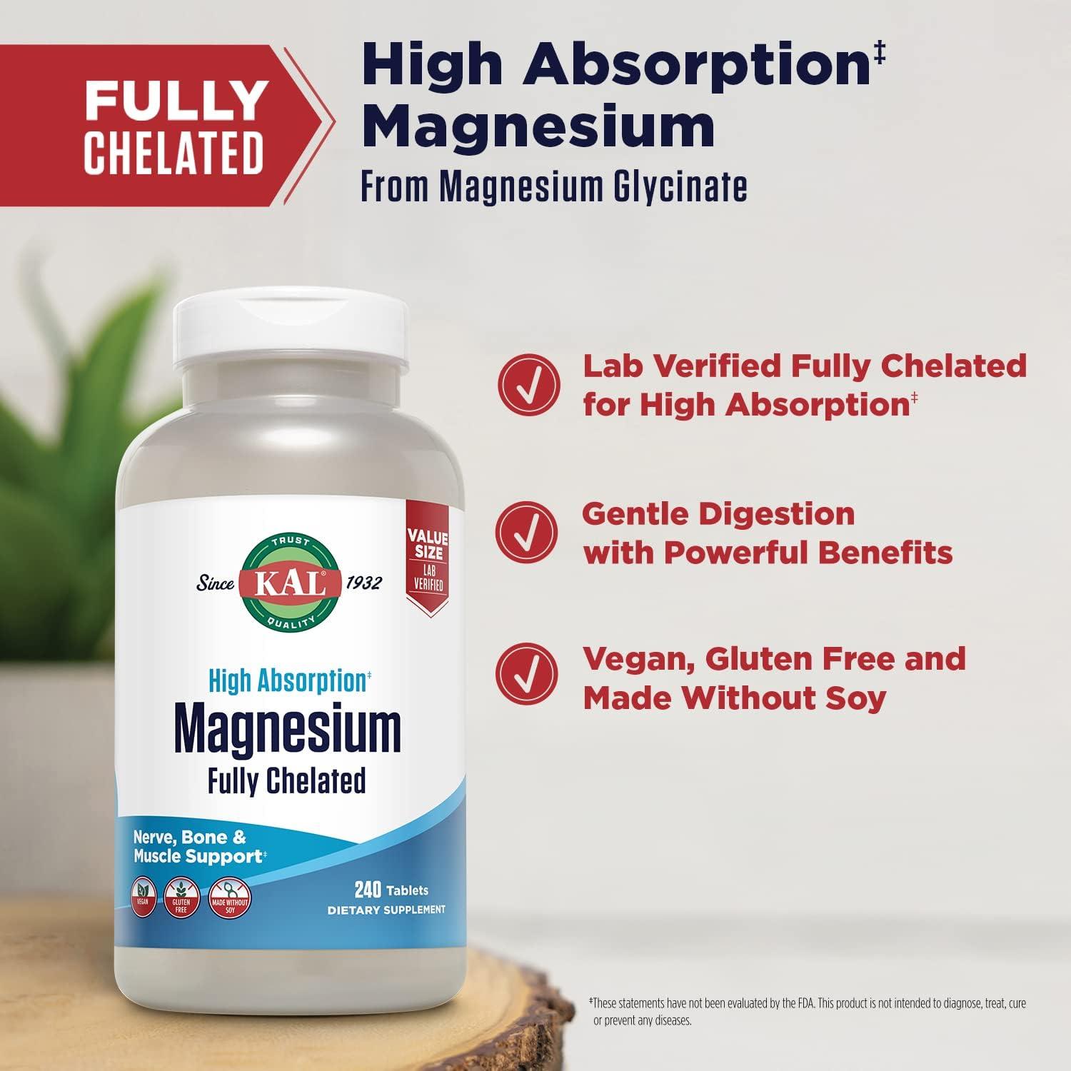 Chelated Magnesium Bisglycinate Tablets – Kal Vitamins