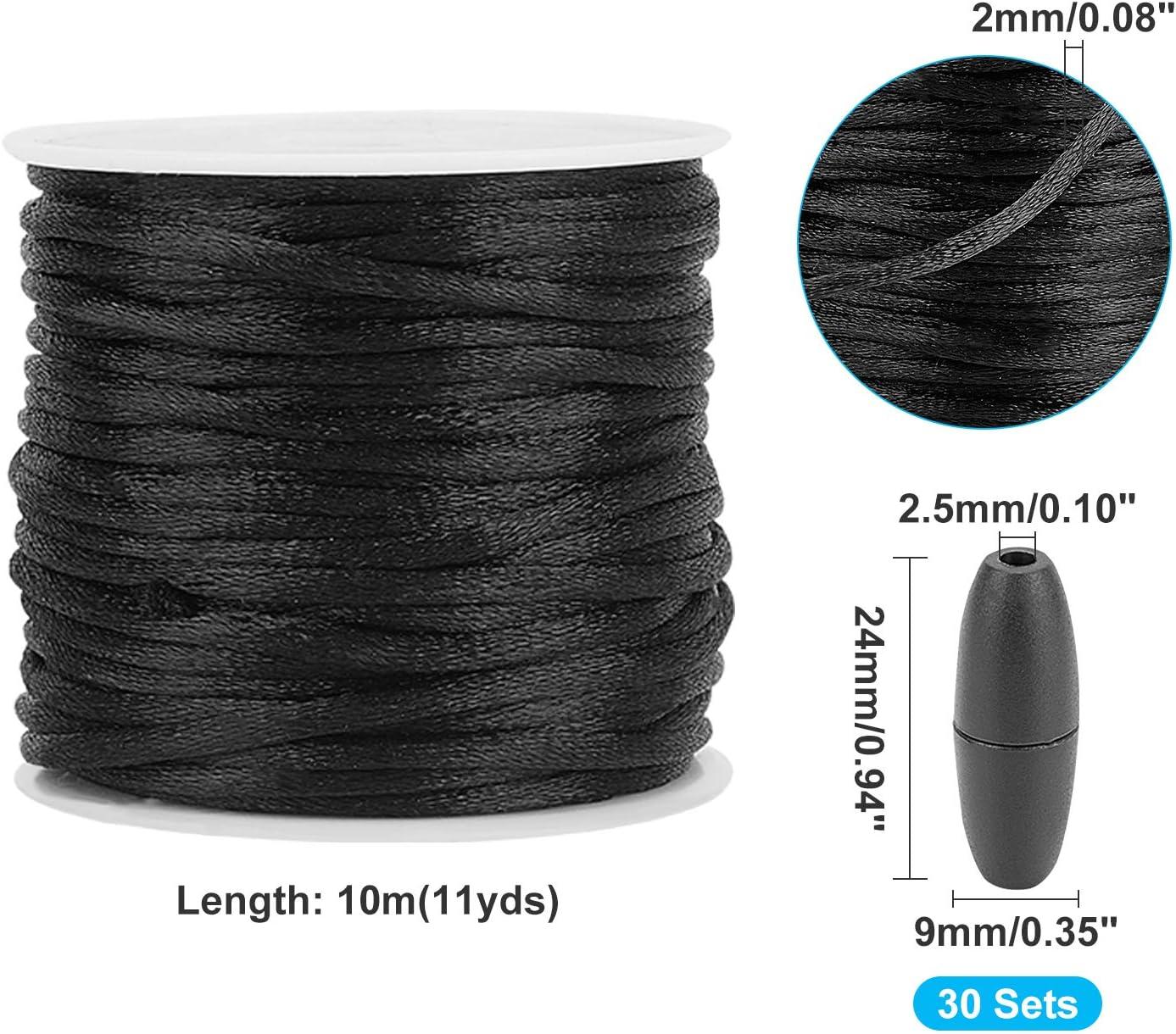 PH PandaHall Breakaway Clasp for Lanyard, 30 Set Black 24mm Plastic Barrel  Connectors Safety Clasps with 10m 2mm Nylon Lanyard String Cords for  Necklaces Bracelets Lanyards Jewelry DIY Craft Making 24mm Black