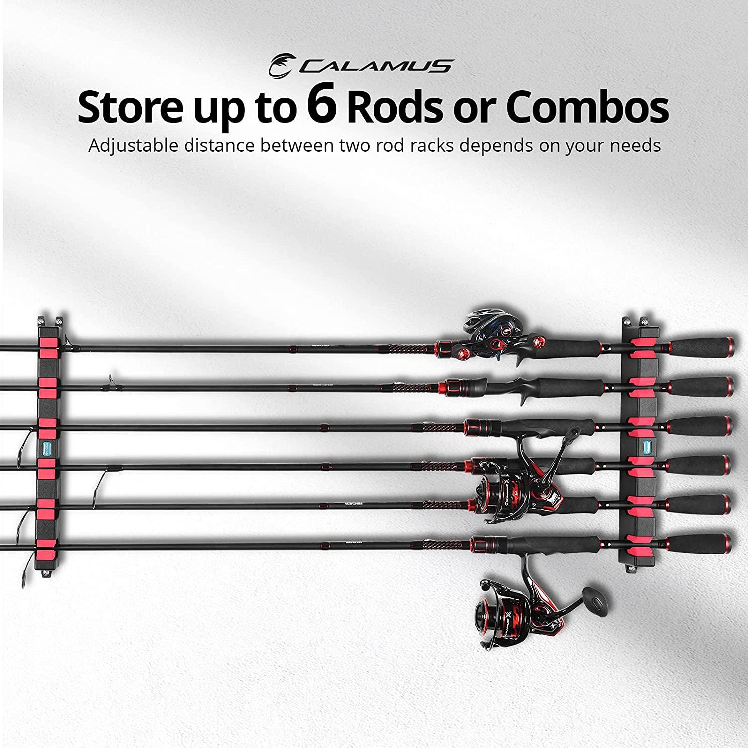 Wall Mount Fishing Rod Holders Vertical Wall Rod Rack Store Up To 6 Rods  ABS Fishing Pole Holder Wall Mount Storage Tools