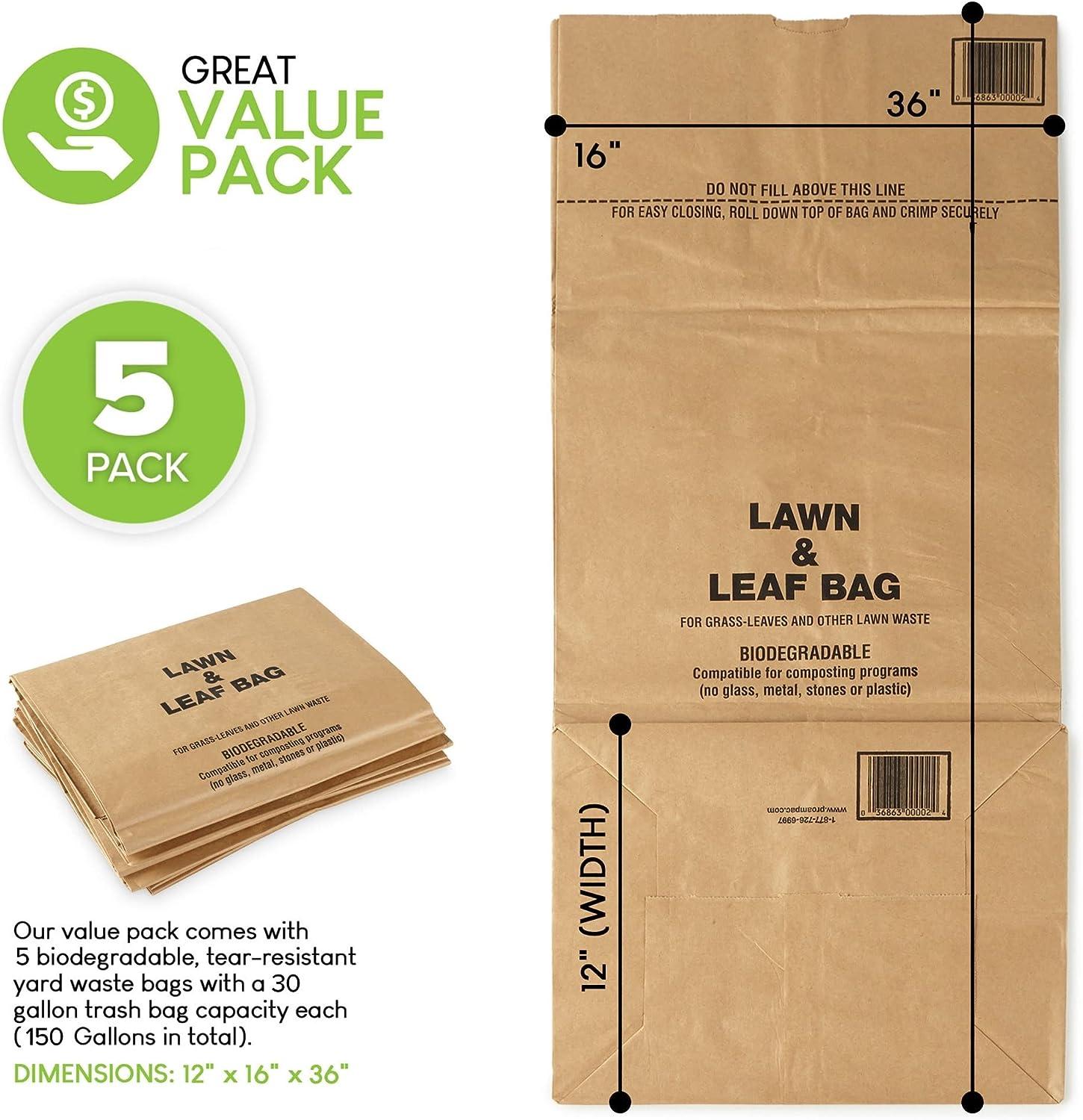 Chuangdi 50 Pack 30 Gallon Leaf Paper Bags Heavy Duty