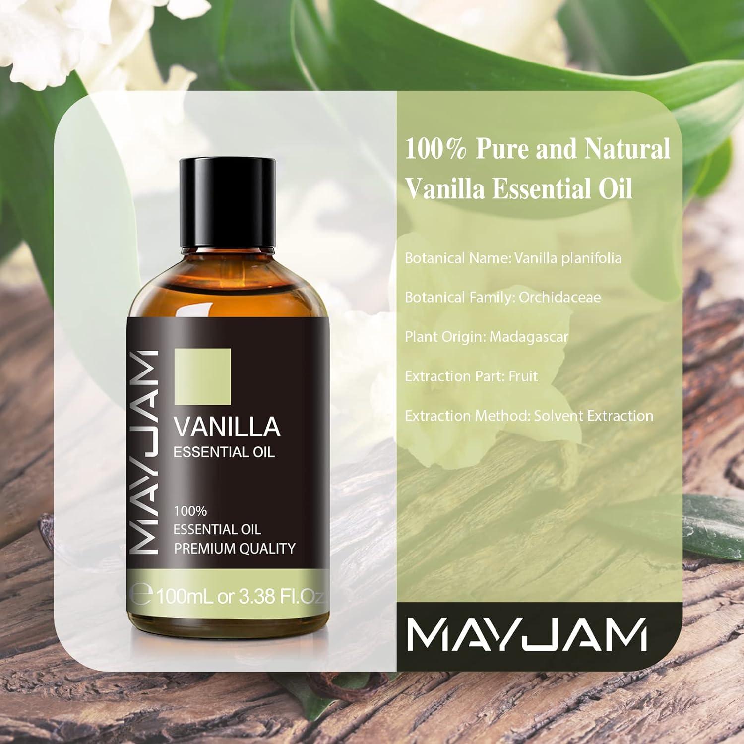 MAYJAM Vanilla Essential Oil 100ML Vanilla Oil for Diffuser Humidifier DIY  Home Wardrobes Vanilla 100 ml (
