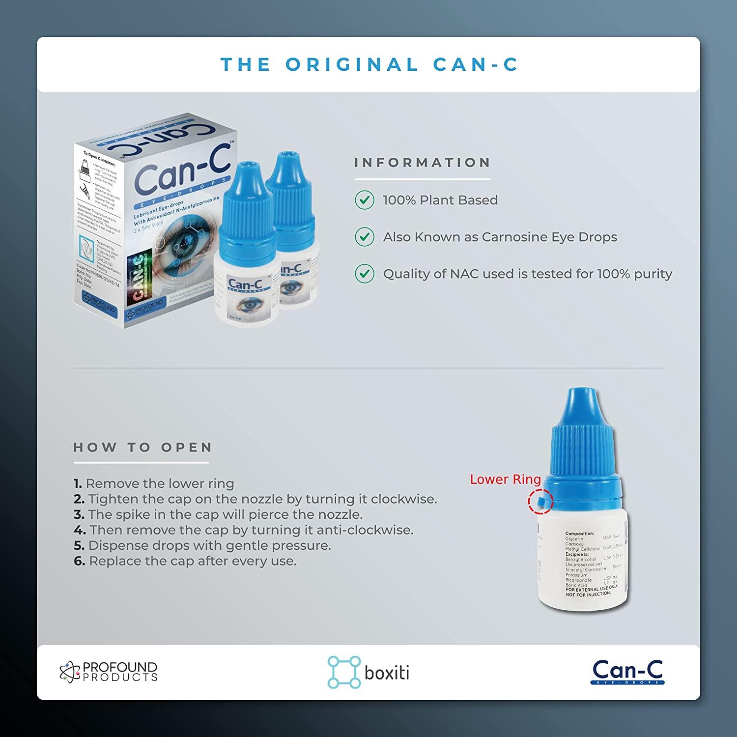 Can-C Eye Drops with Eye Guide and Kinara Pocket Tissues 2-Pack