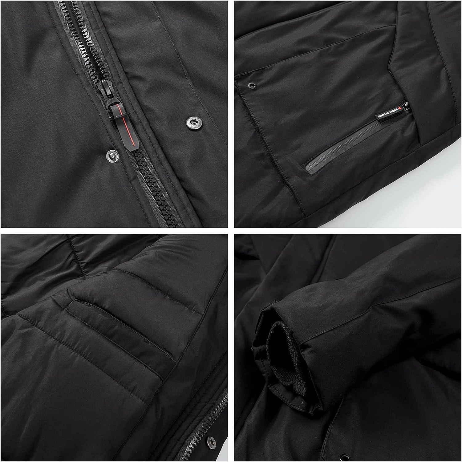 WEEN CHARM Men's Warm Parka Jacket Anorak Jacket Winter Coat with  Detachable Hood Faux-Fur Trim