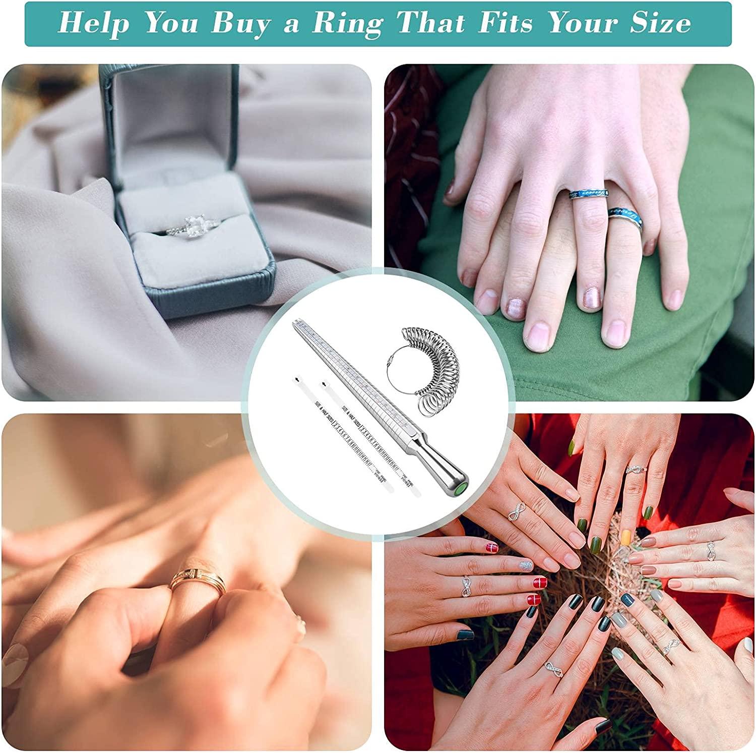 Inner Plane Ring Sizer Measuring Tool Ring Measurement Tool for Perfect Finger Size Rings. Ring Sizers Measuring Tape Ring Jewelry Making Kit Finger Sizing