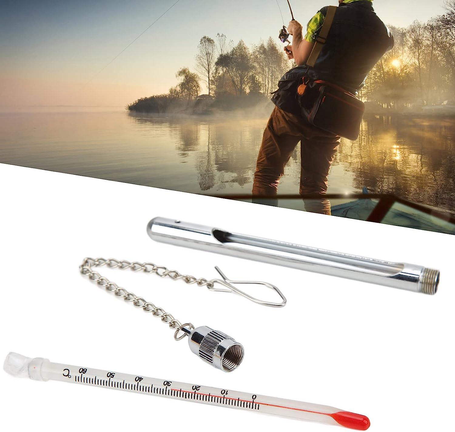 BRDI Fishing Thermometer, Practical Compact Stream Water Temperature  Measurement Tool Sustainable High Accuracy with Pocket Clip for Fly Fishing