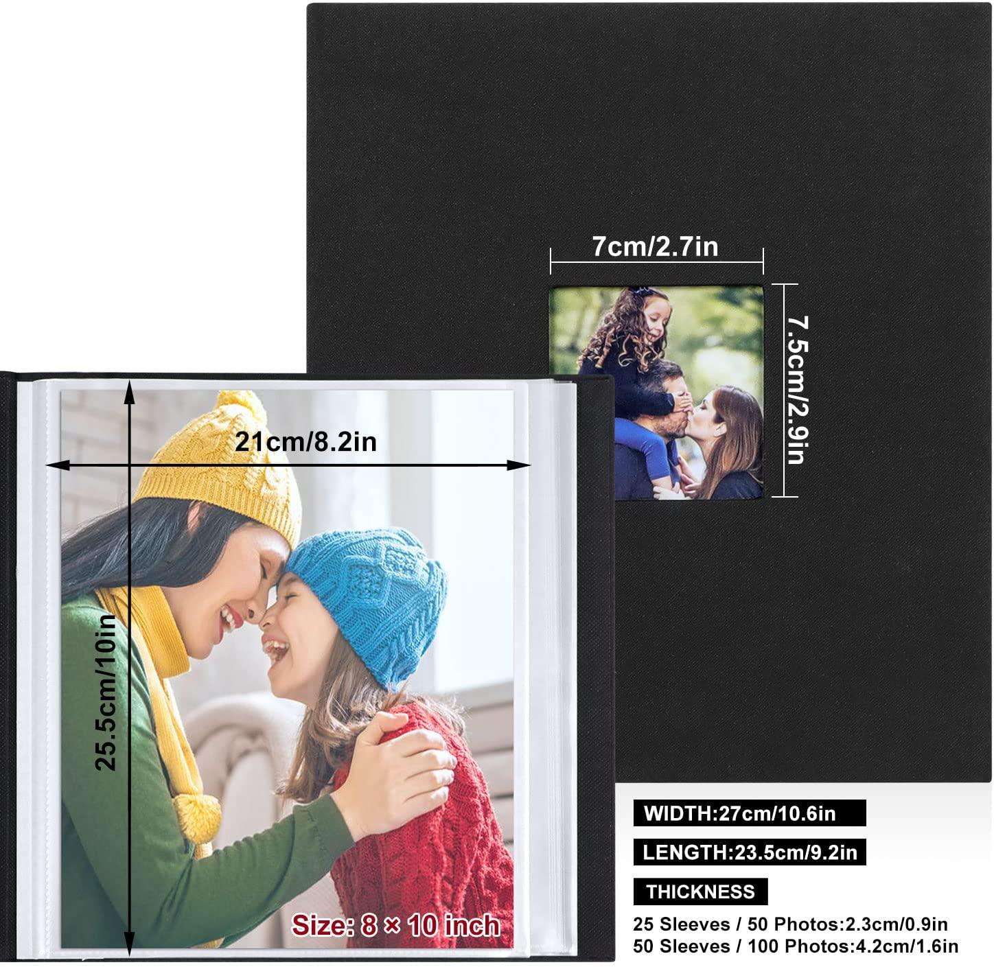  Lanpn Photo Album 11x14, Linen Hard Cover Acid Free Slip Slide  in Photo Albums Sleeves Holds 50 Top Load Vertical Only 11x14 Pictures  (Grey) : Everything Else