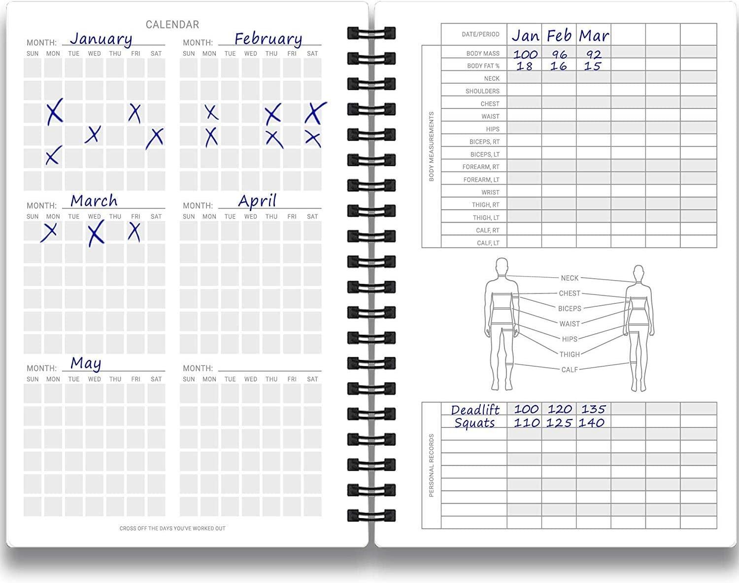Workout Log Book: Gym Tracker Journal / Fitness Planner Notebook  STAY ON  TRACK & GET MOTIVATED by Tracking Your Gains! : Press, Planda: :  Libri