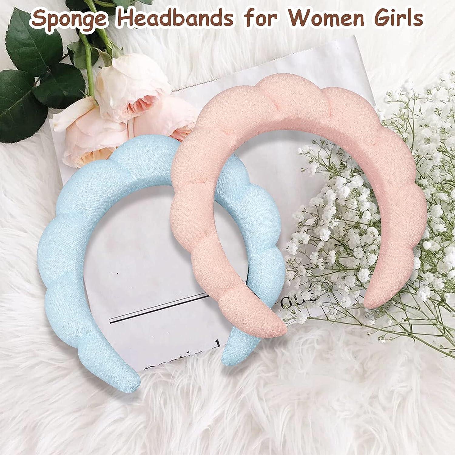 2Pcs Spa Headband for Washing Face Sponge Headbands for Women