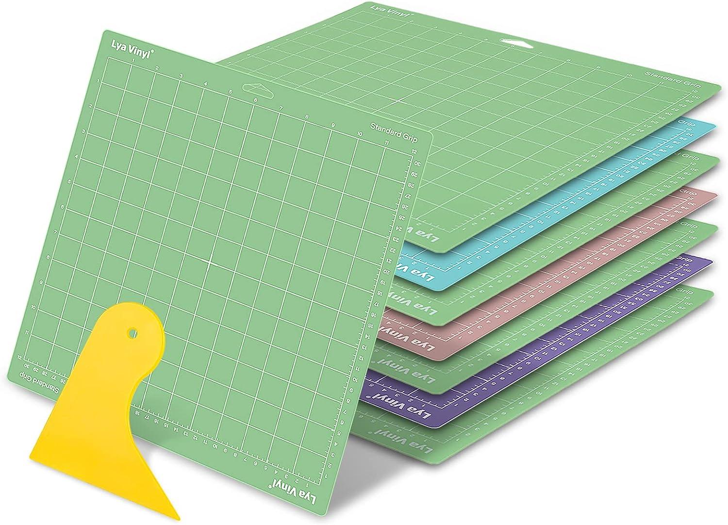 Cutting Mat For Cricut Maker/Explore Air 2/Air/One, 12x12 Inch (Multicolor 5 Pack, Multicolor 12x12)