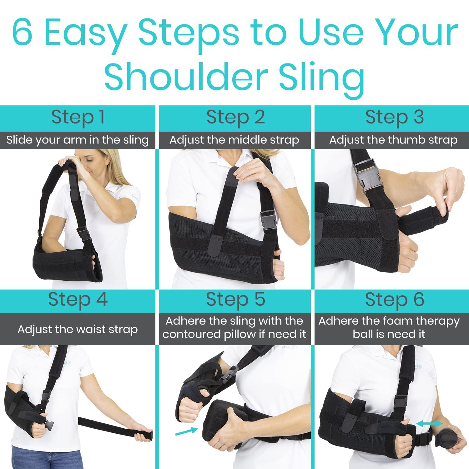 V-Sling Shoulder Immobilizer & Sling, w/ Removable Abduction Base