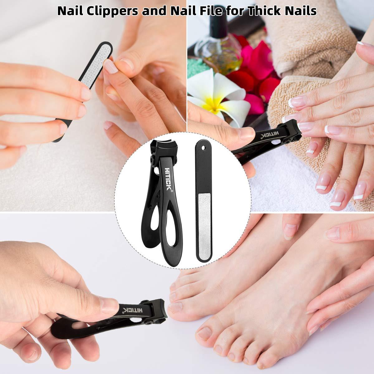 FERYES Nail Cutter Toenail Clippers for Thick Nails with Metal Nail File -  15mm Wide Jaw Nail Clipper for Tough Fingernails - Stainless Steel Nail  Trimmers Fingernail Clipper for Seniors Men 