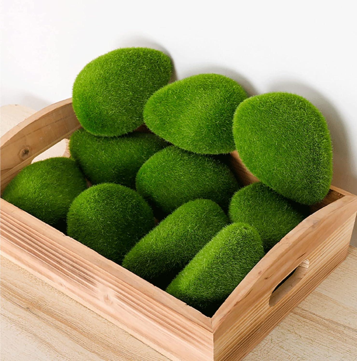 50 Pcs 5 Size Artificial Moss Rocks Decorative Faux Green Moss Covered  Stones Fake Moss Balls for Garden Decor DIY Floral Arrangements Plant Poted  Decoration By TORUBIA 