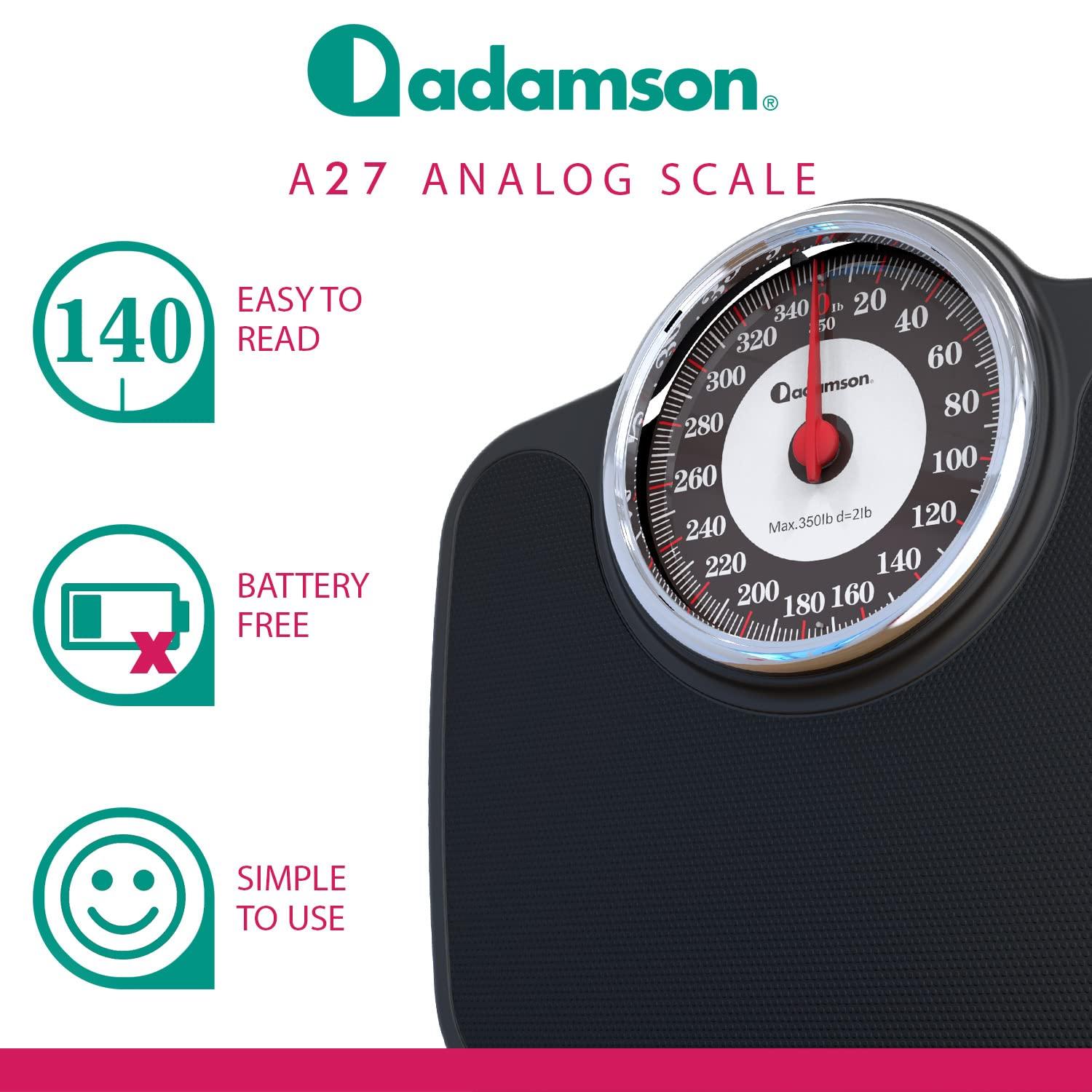 Adamson A27 Scales for Body Weight - Up to 350 lb, Anti-Skid