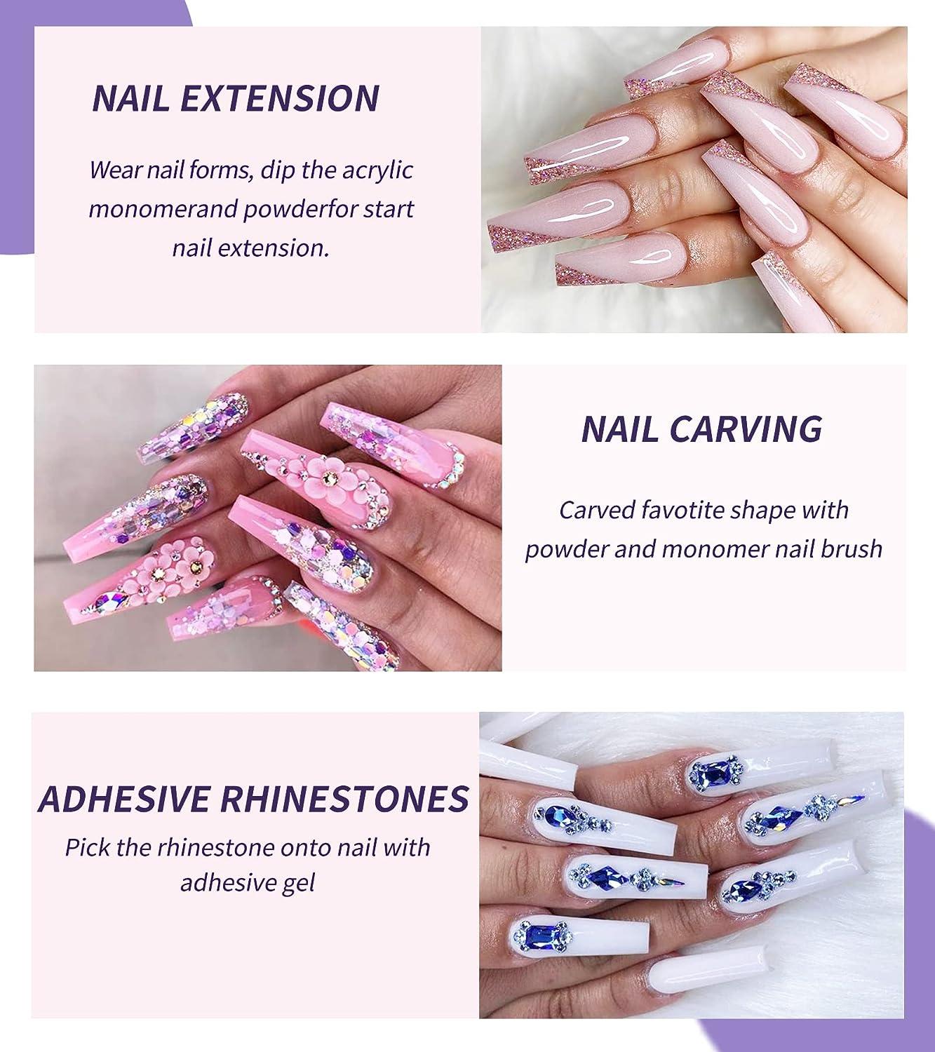 Complete Acrylic Nail Kit For Beginners - Clear Pink Nude Acrylic Powder,  Professional Nails Kit Acrylic Set Manicure Tools Acrylic Supplies Gift For