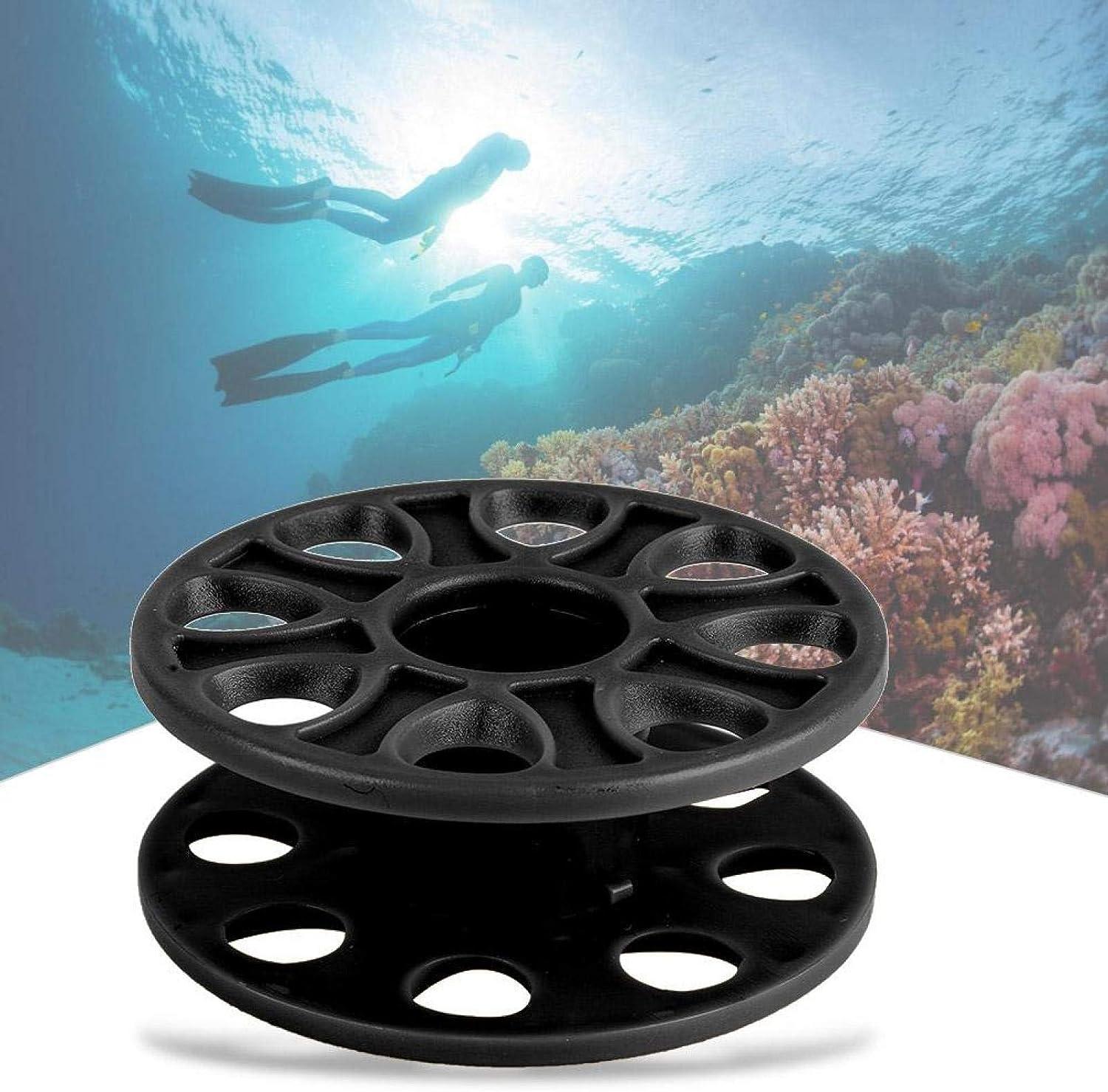 RANNYY Diving Finger Spool,Durable Plastic Scuba Diving Compact Finger  Spool Reel Diver Underwater Accessory Black