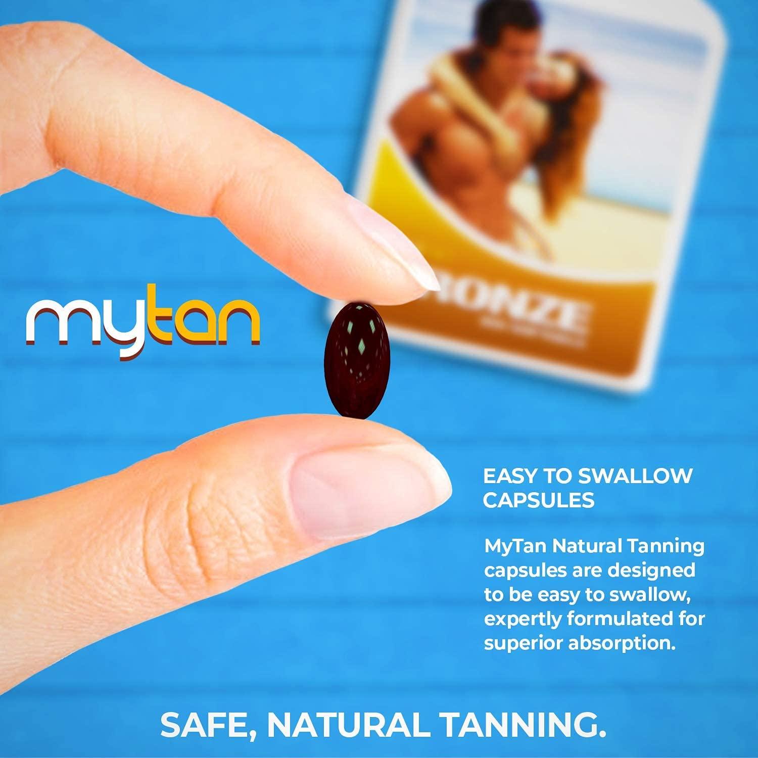 Mytan Bronze Tanning Pills 100 Softgels Sunless Tan Supplement With Astaxanthin Lutein 