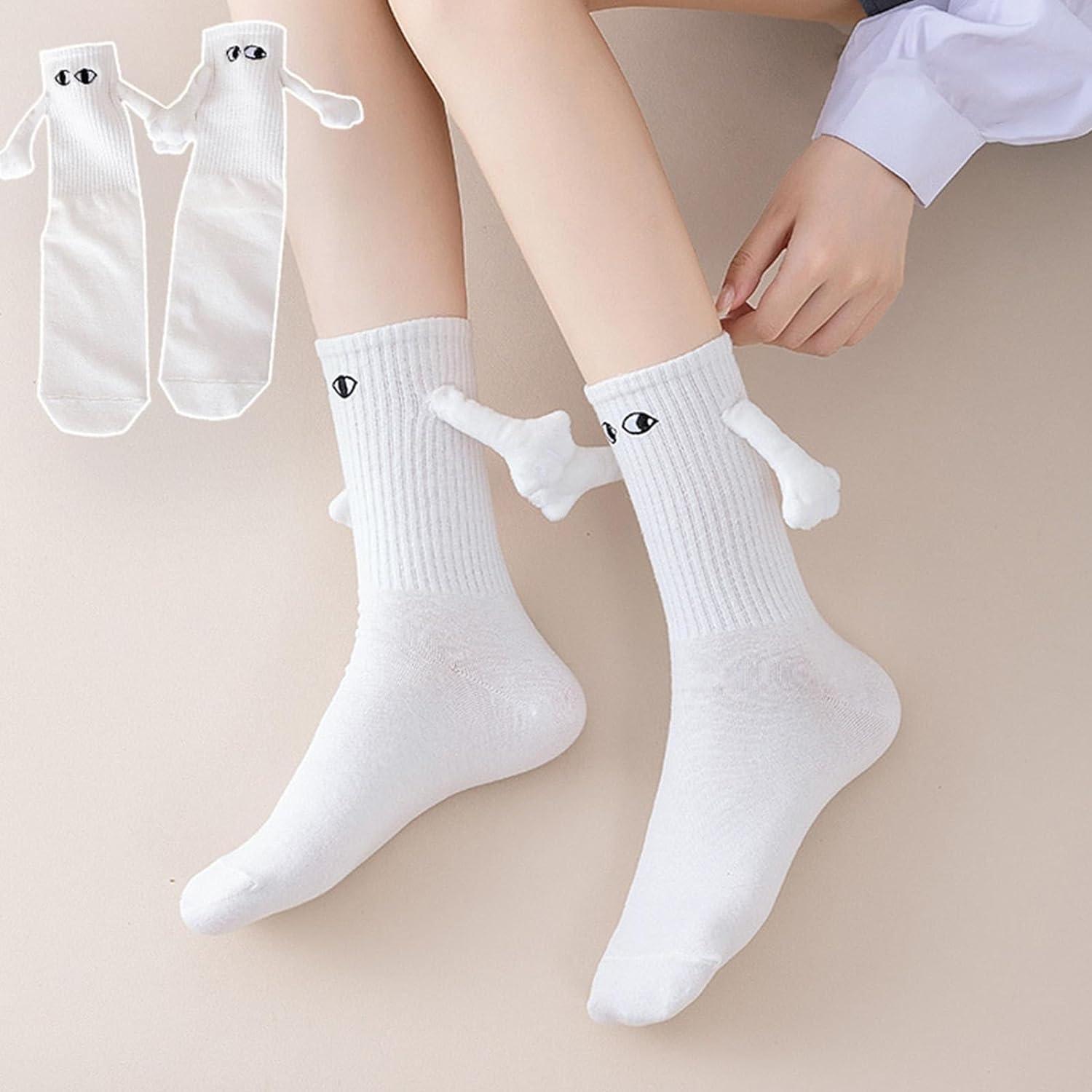 Ayammahic Funny Magnetic Suction 3D Doll Couple Socks Novelty Socks for  Women Men Couple Holding Hands Sock for Couple Gifts