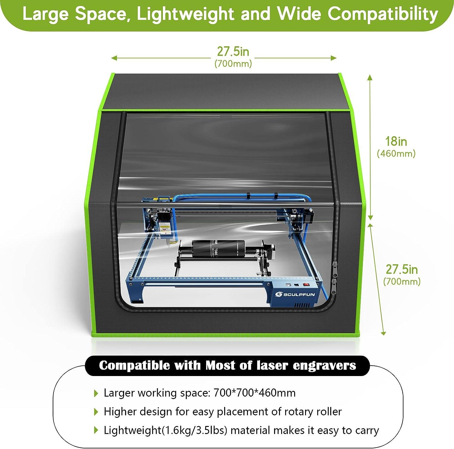 SCULPFUN S9 Laser Engraver with Laser Engraver Enclosure, 90W Effect High  Precision CNC Laser Cutter and Engraver Machine, Fireproof Laser Cutter