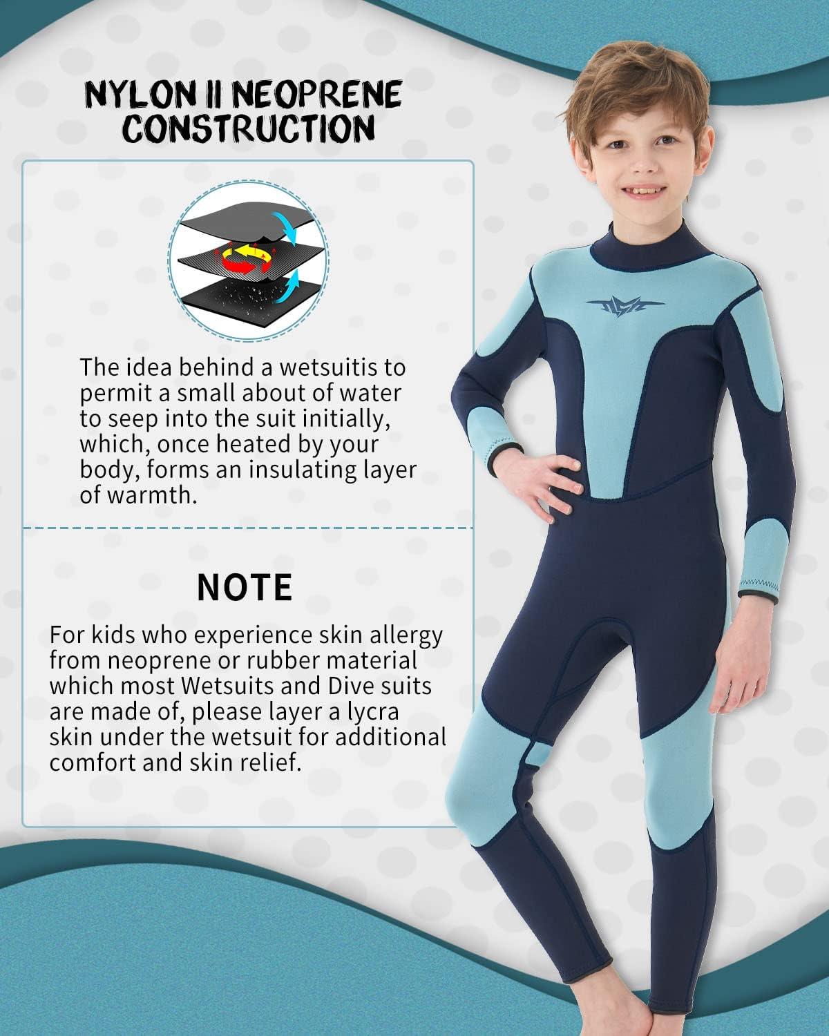 Seaskin Kids Wetsuit for Boys Girls Toddlers, 2mm Front Zipper Shorty  Wetsuits, 3mm Back Zip Full Wet Suits, Neoprene Thermal Swimsuits for  Diving