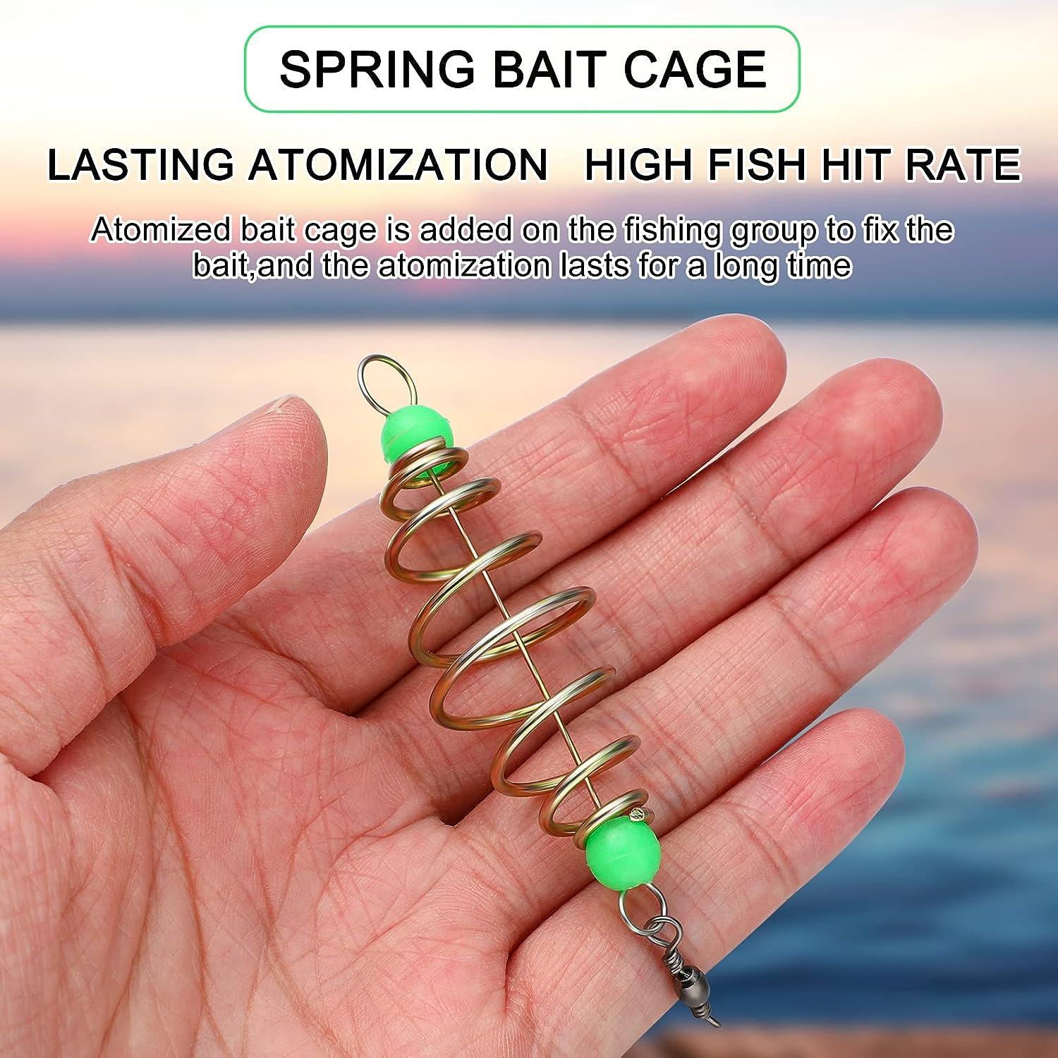 Buy Alomejor 4Pcs Fishing Bait Cage Set, Copper Spring Fishing Bait Trap Cage  Feeder Basket Holder with Hooks Fishing Tackle Kit Online at Low Prices in  India 
