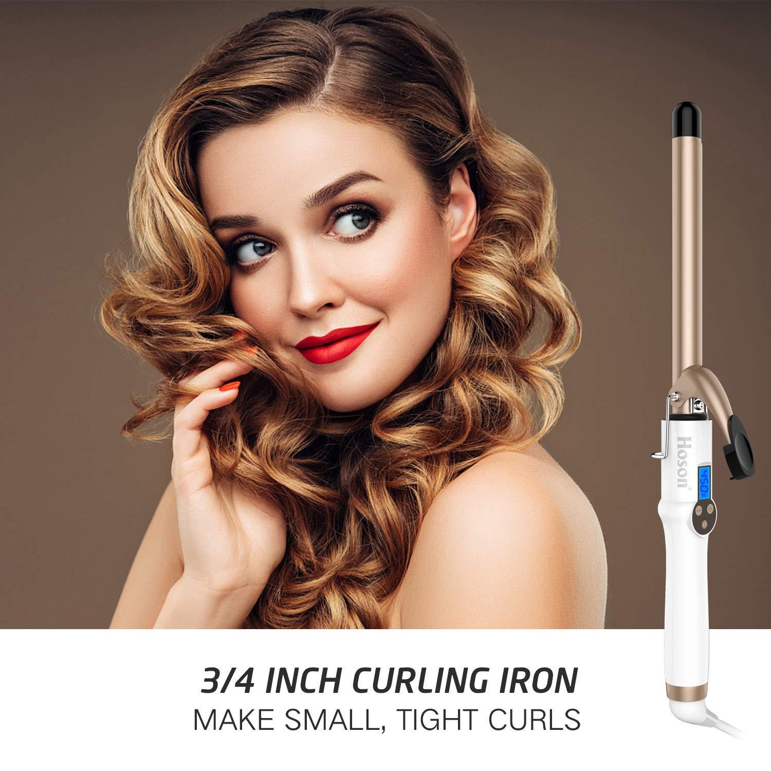 Hoson 34 Inch Curling Iron Professional Ceramic Tourmaline Curl Wand Barrel Hair Curler Iron 